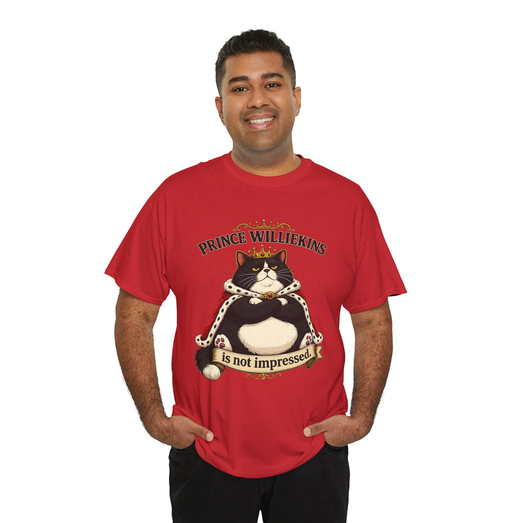 Cat T-Shirt — “Prince Williekins Is Not Impressed” Royal Cat Graphic Tee
