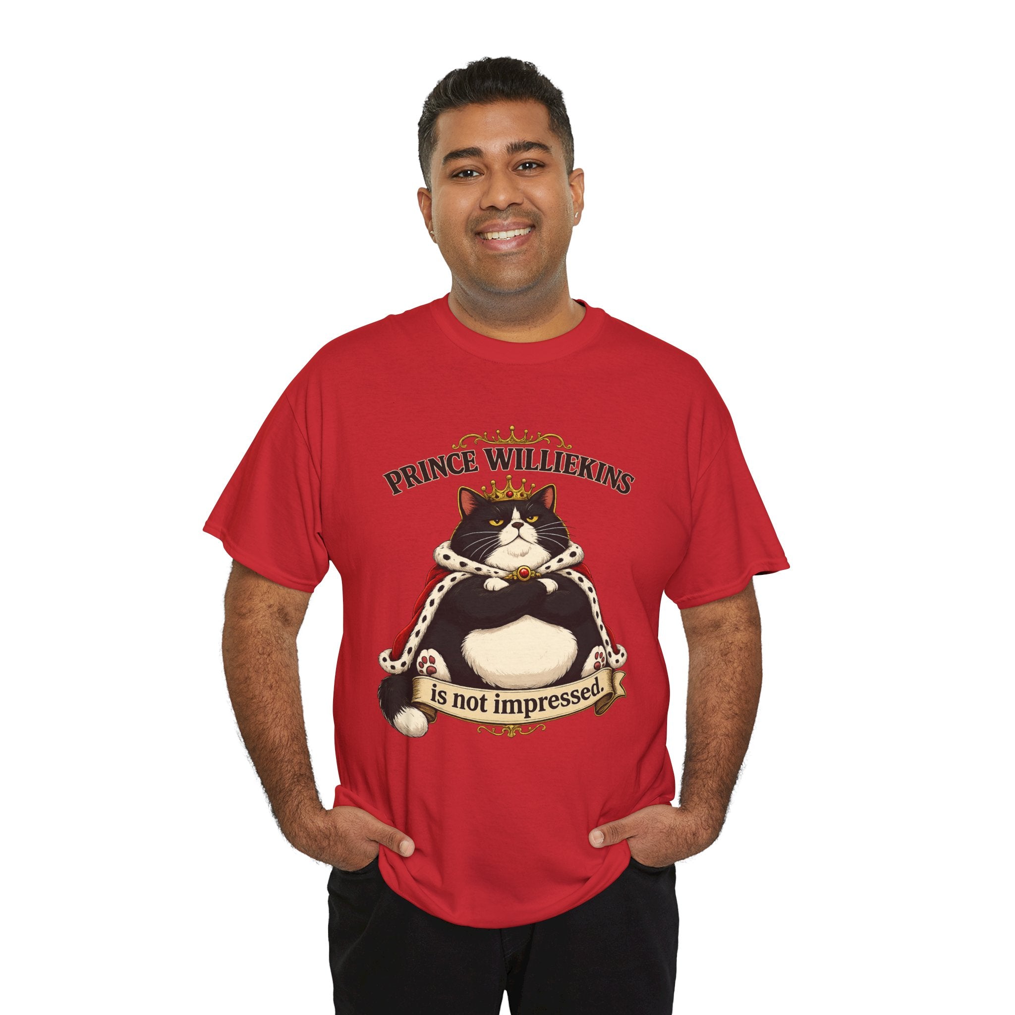 Cat T-Shirt — “Prince Williekins Is Not Impressed” Royal Cat Graphic Tee
