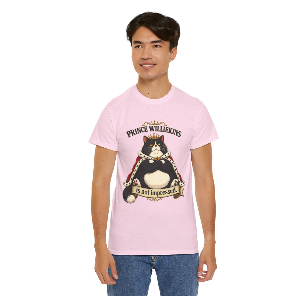 Cat T-Shirt — “Prince Williekins Is Not Impressed” Royal Cat Graphic Tee