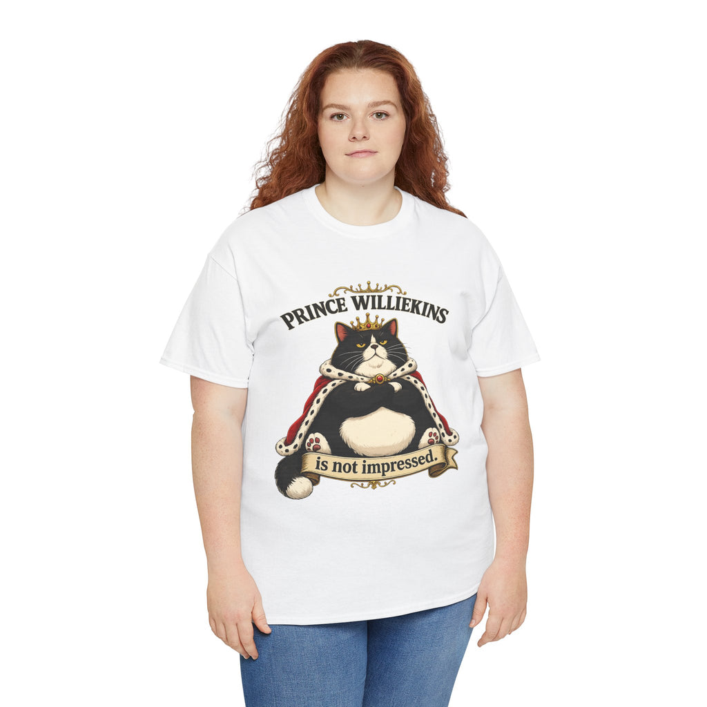 Cat T-Shirt — “Prince Williekins Is Not Impressed” Royal Cat Graphic Tee