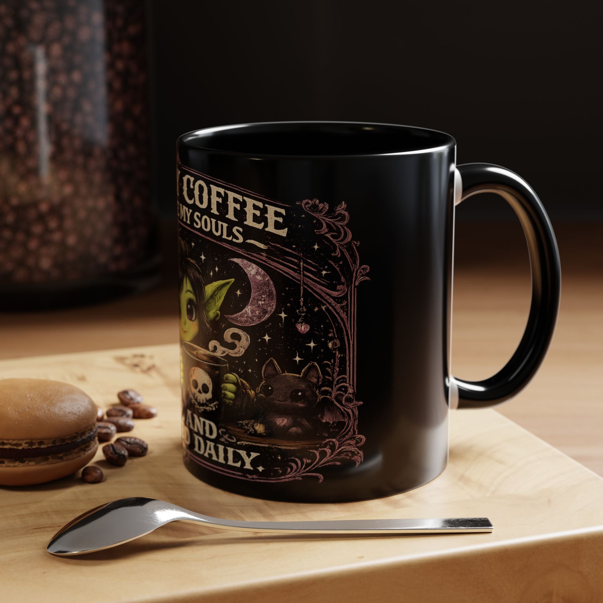 Like My Coffee Mug — "Like I Like My Souls: Dark and Consumed Daily" Goth Coffee Mug