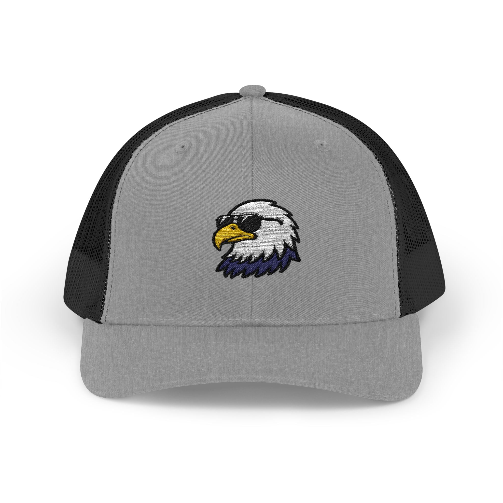 Eagle Head Embroidered Snapback Trucker Cap — Patriotic Mesh Baseball Hat