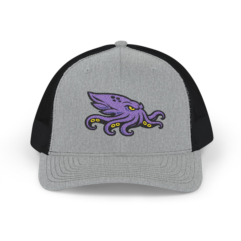 Purple Kraken Embroidered Snapback Trucker Cap | Nautical Sea Creature /Kraken