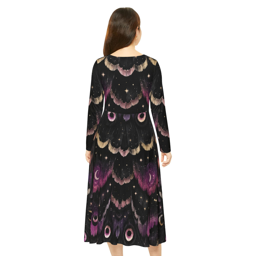 Mystical Moth Wing Moon dress | Long Sleeve Dress