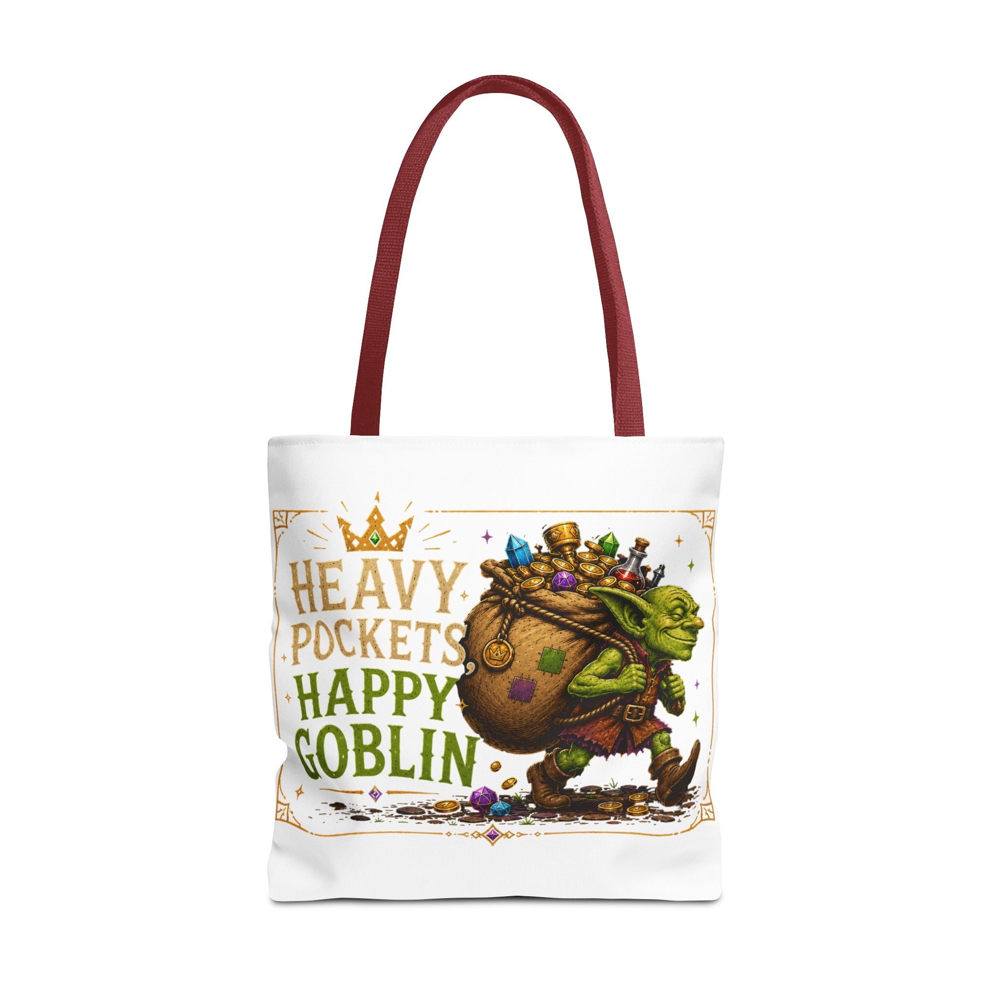 Heavy Pockets Happy Goblin Tote Bag — Fantasy Goblin Illustration Reusable Shopper