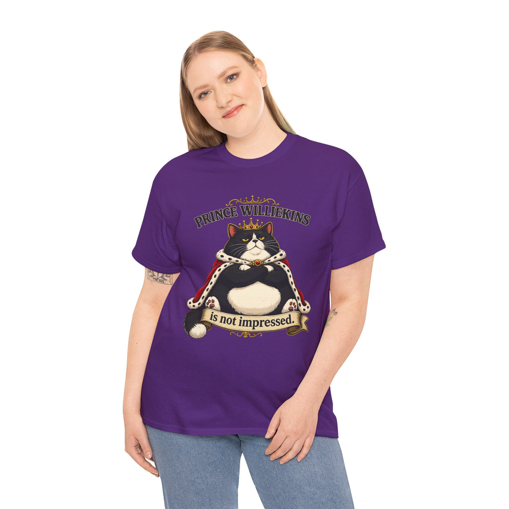Cat T-Shirt — “Prince Williekins Is Not Impressed” Royal Cat Graphic Tee