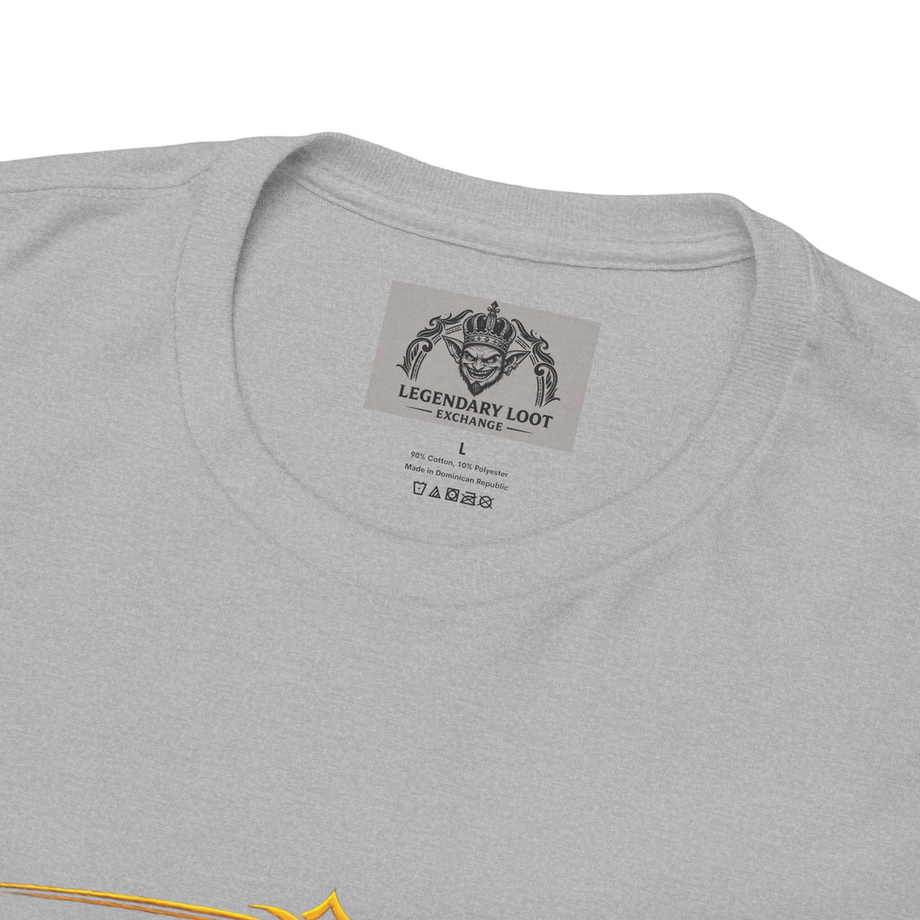 Critically Awesome Dad T‑Shirt – Gold D20 Gaming Father Tee (Father’s Day, Gamer Dad Gift)