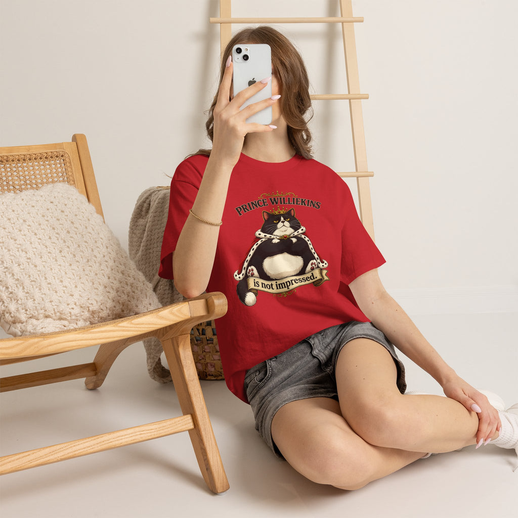Cat T-Shirt — “Prince Williekins Is Not Impressed” Royal Cat Graphic Tee
