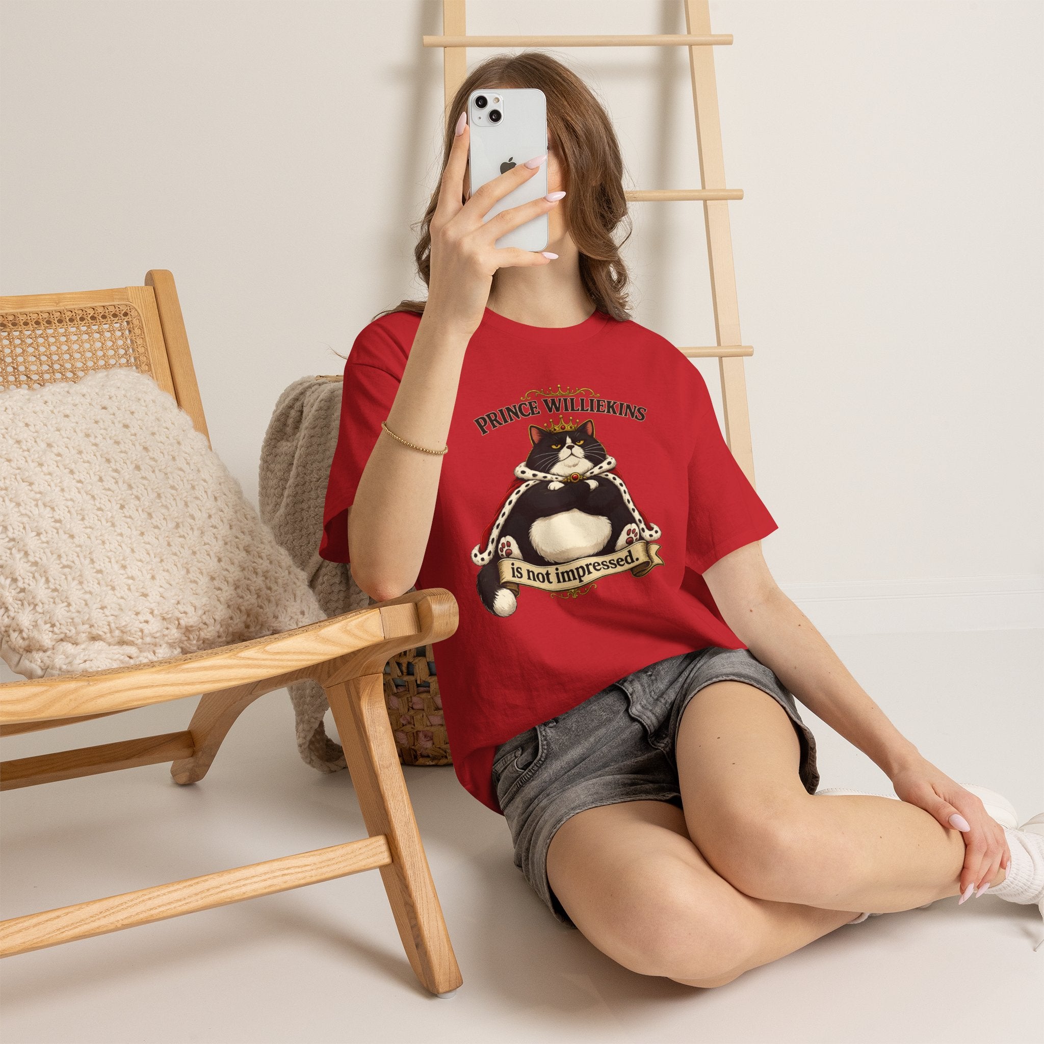 Cat T-Shirt — “Prince Williekins Is Not Impressed” Royal Cat Graphic Tee