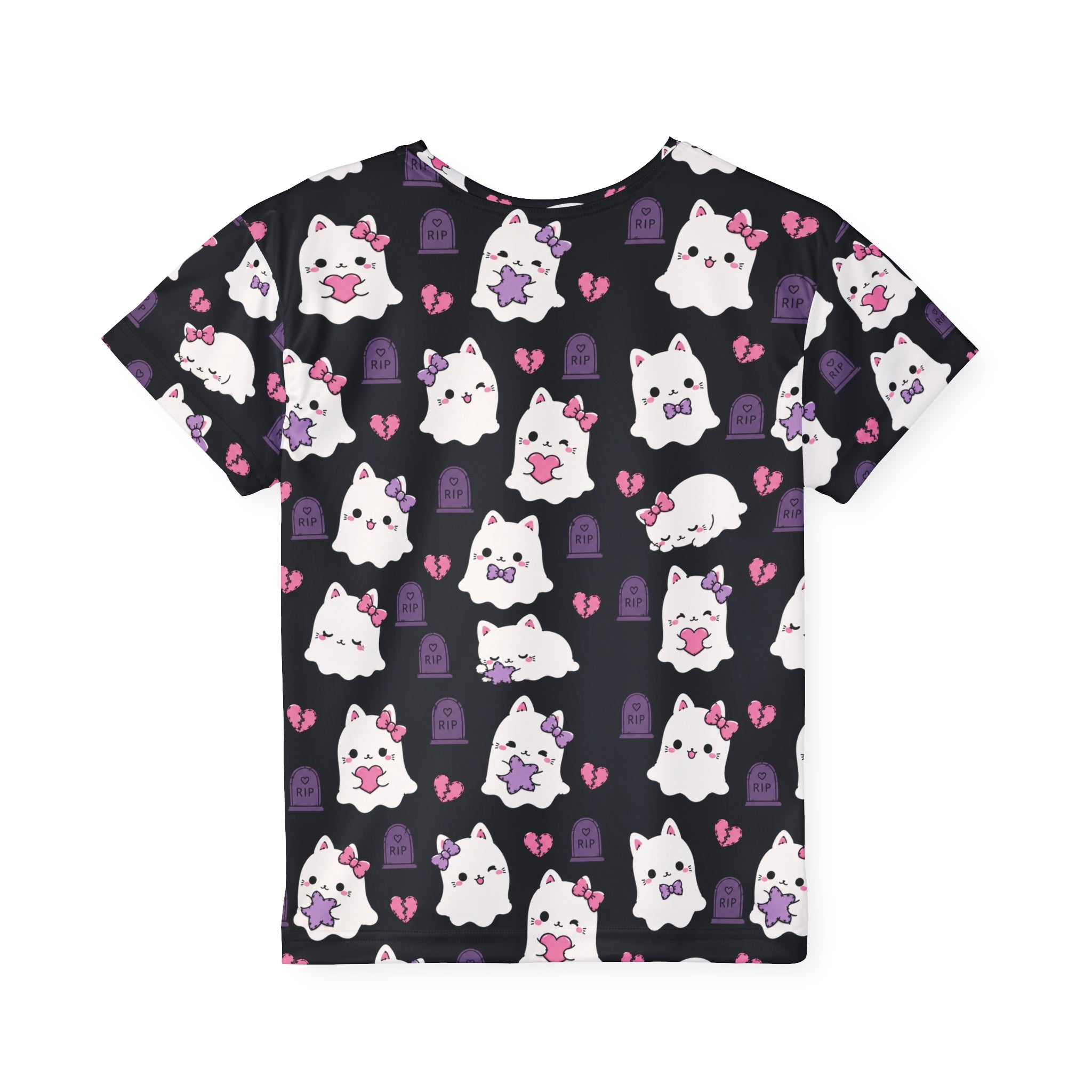 Kids Jersey — Cute Ghost Cat All-Over Print (Halloween)