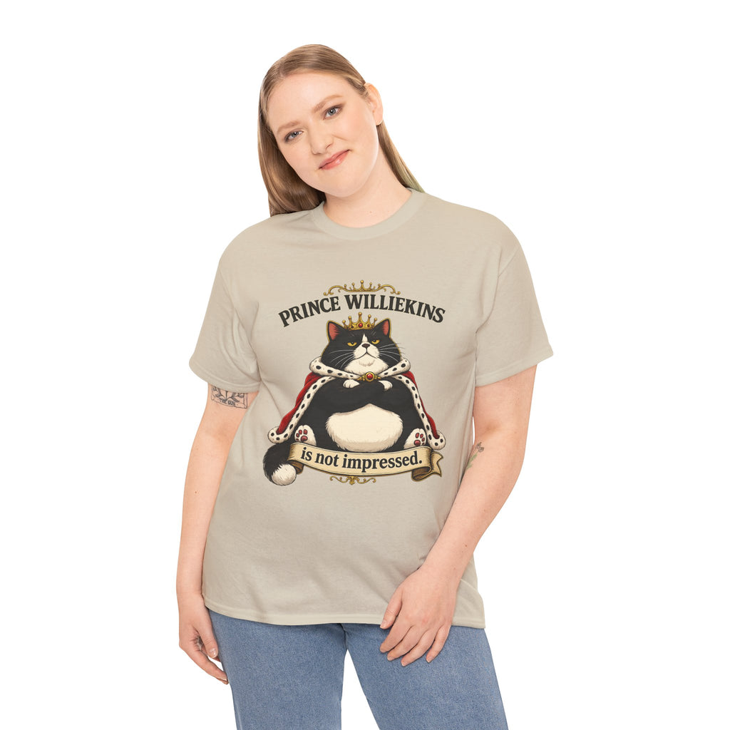 Cat T-Shirt — “Prince Williekins Is Not Impressed” Royal Cat Graphic Tee