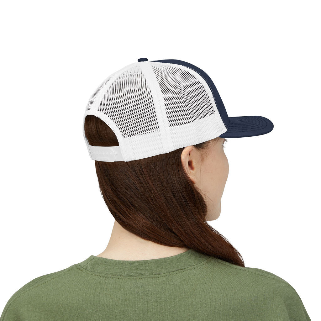 Eagle Head Embroidered Snapback Trucker Cap — Patriotic Mesh Baseball Hat