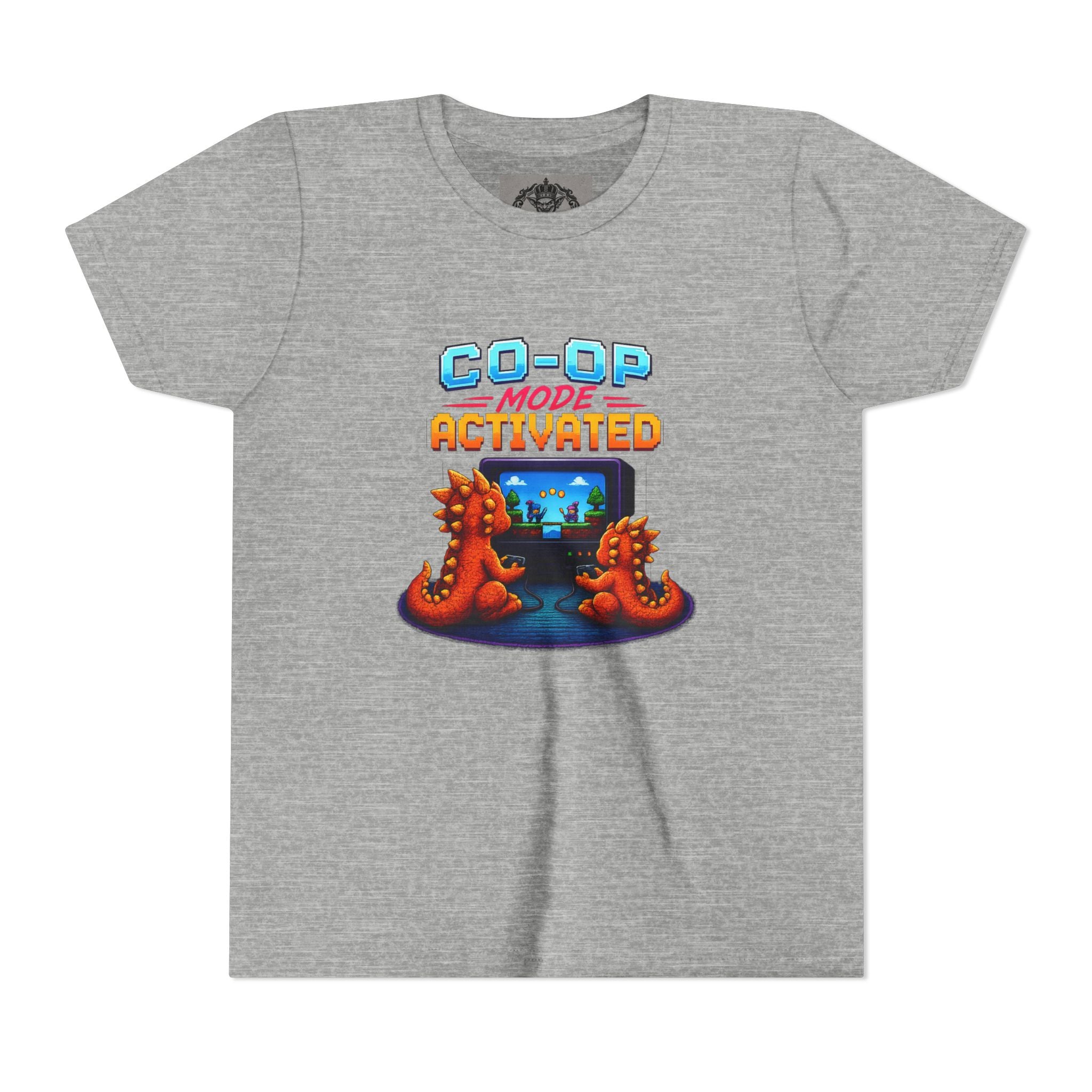 Co-Op Mode Activated Youth Tee | Gaming Dinosaur Kids Shirt | Retro Gamer Youth Shirt