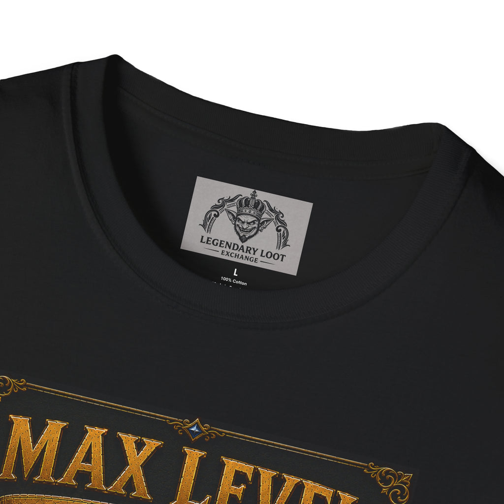 T-Shirt — "Max Level Father Class" Funny Gamer Dad Shirt (Strength, Patience, Dad Jokes)