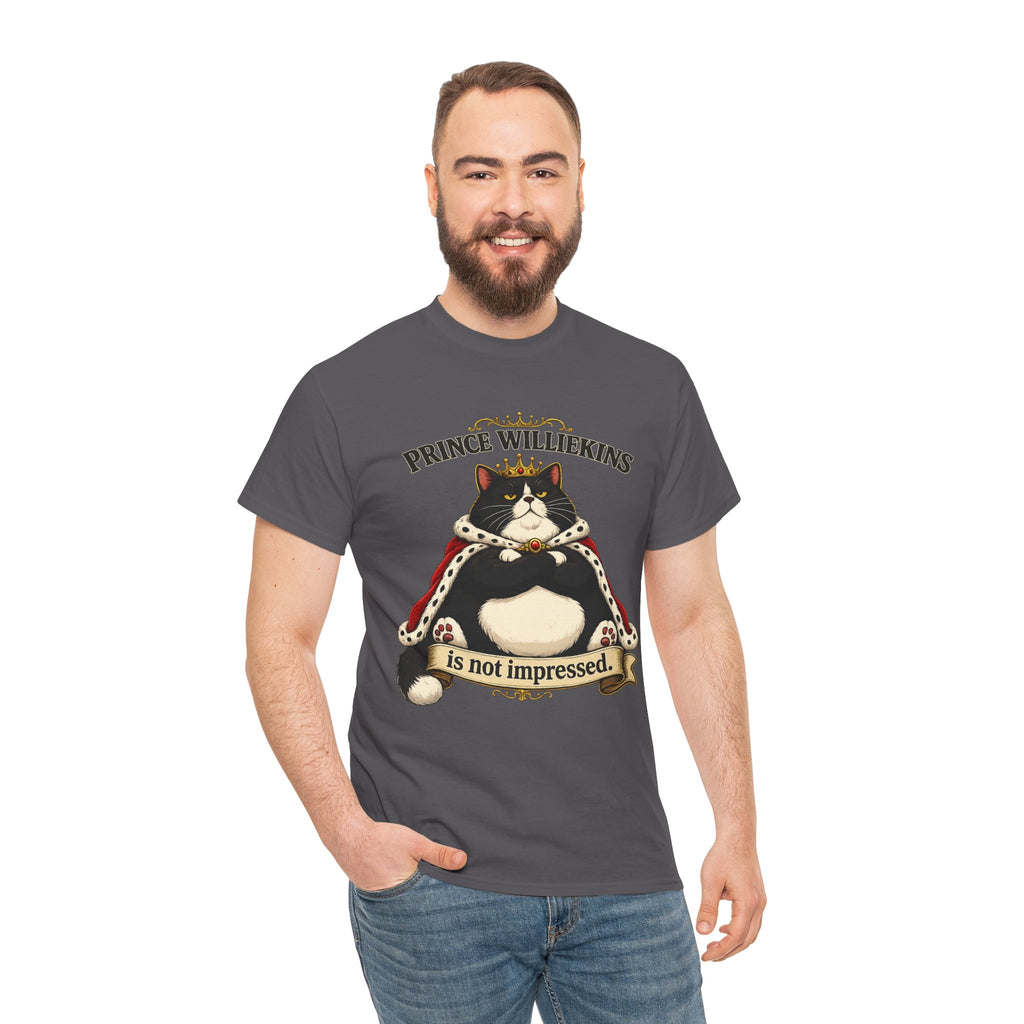 Cat T-Shirt — “Prince Williekins Is Not Impressed” Royal Cat Graphic Tee