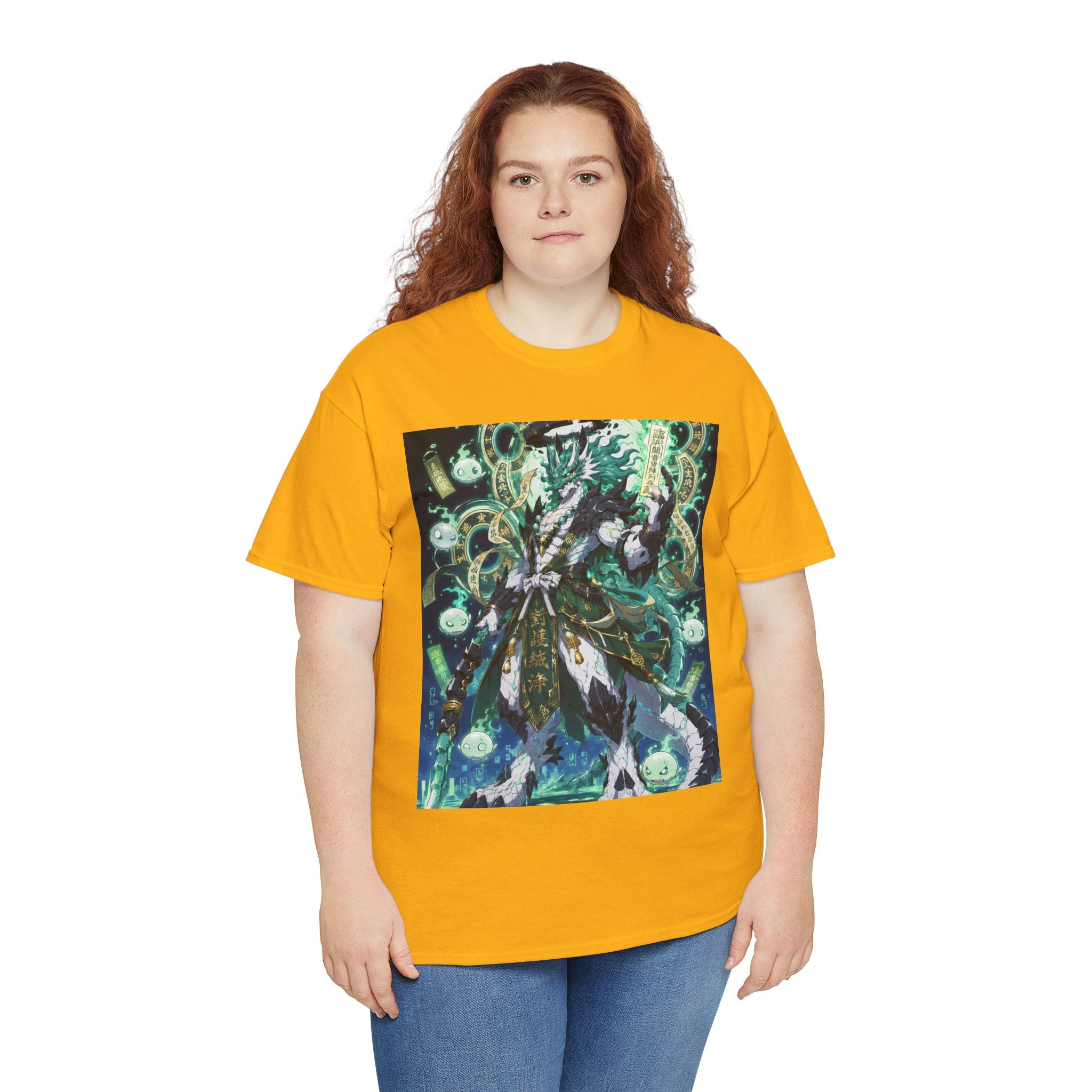 Mystic Forest Sorcerer T-Shirt | Fantasy Mage Illustration, Green Aura