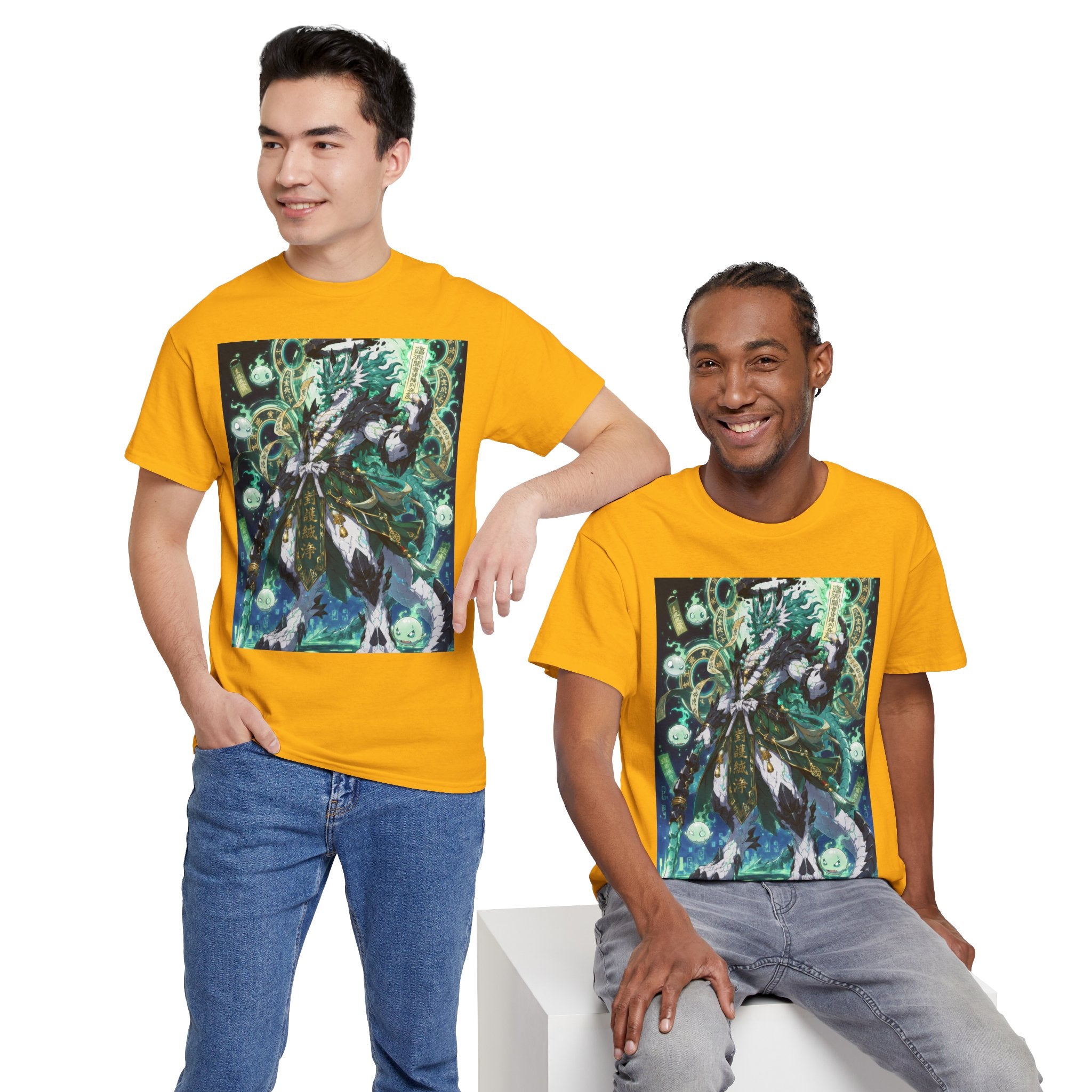 Mystic Forest Sorcerer T-Shirt | Fantasy Mage Illustration, Green Aura