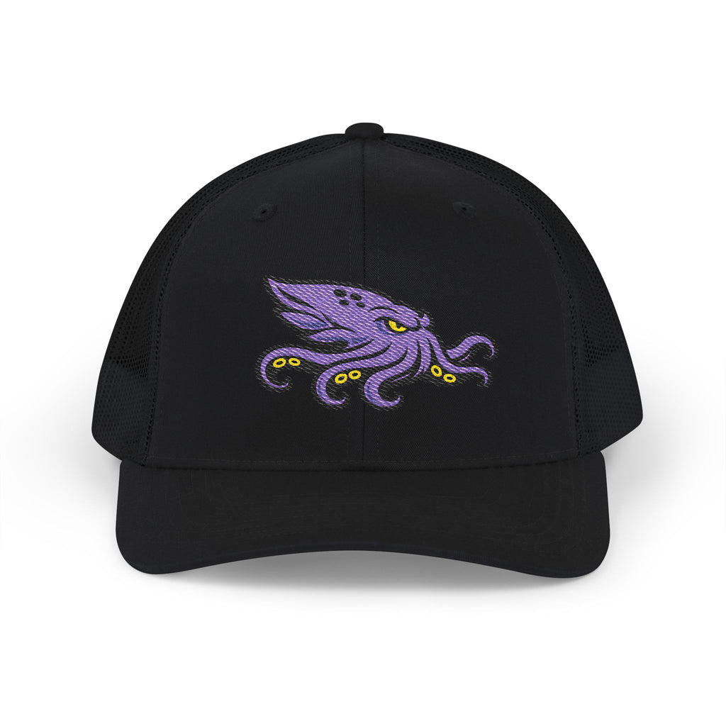 Purple Kraken Embroidered Snapback Trucker Cap | Nautical Sea Creature /Kraken