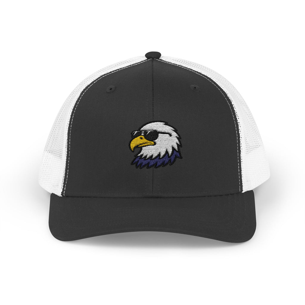 Eagle Head Embroidered Snapback Trucker Cap — Patriotic Mesh Baseball Hat