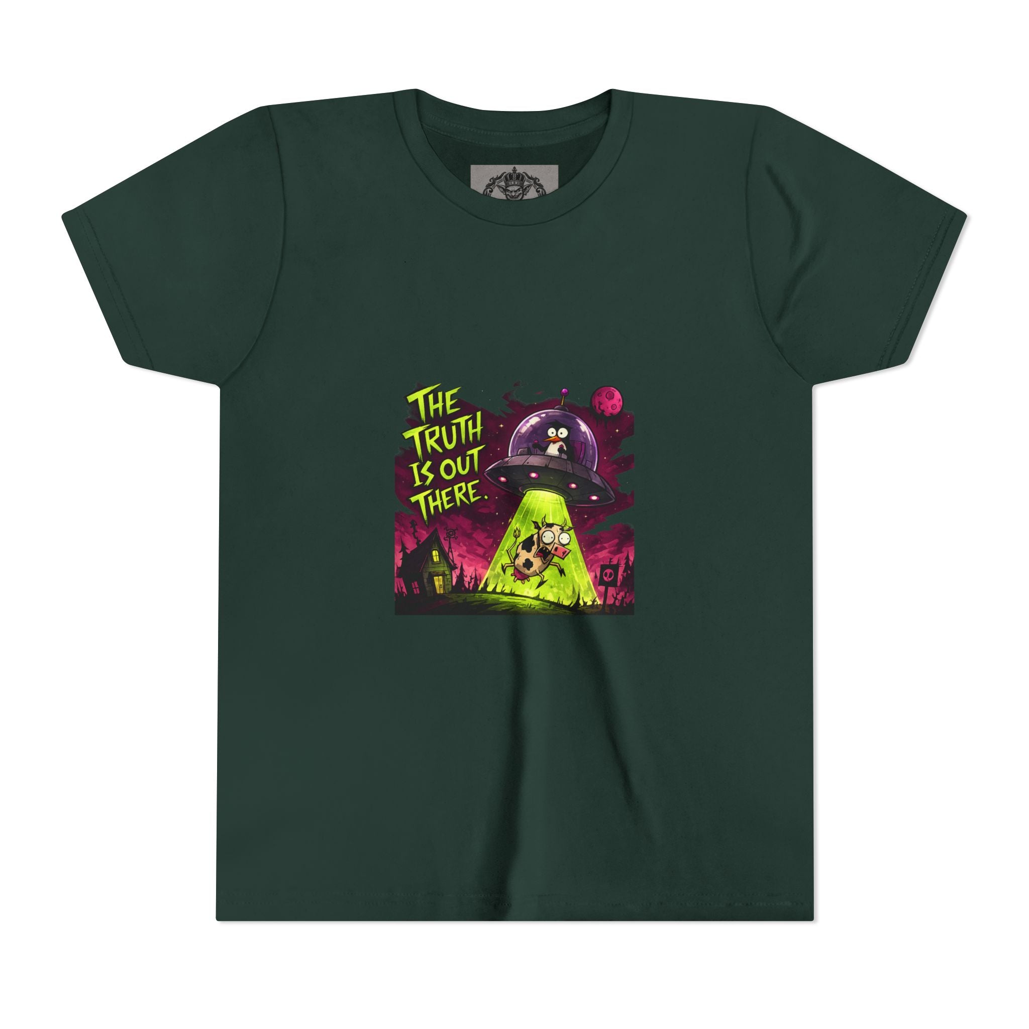 The Truth Is Out There Youth Tee | Alien UFO Graphic | Penguin | Cow