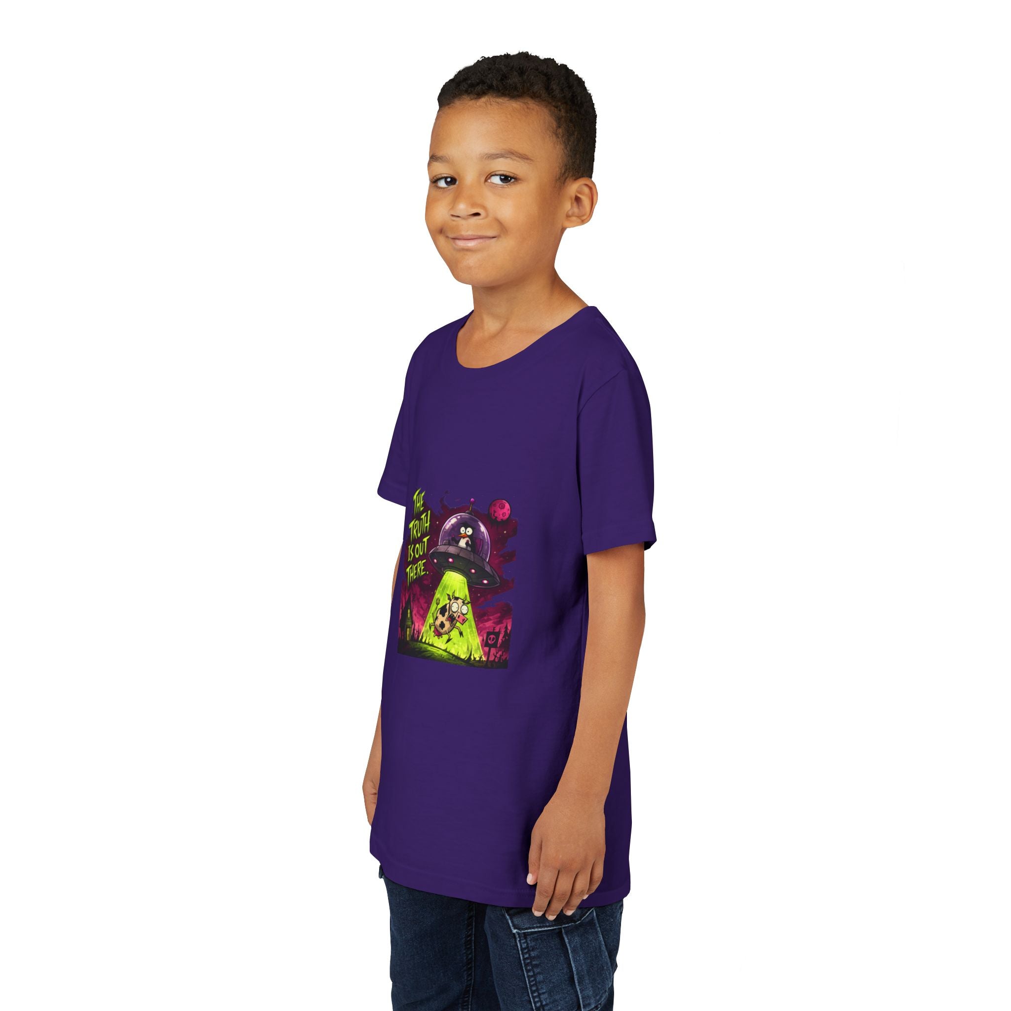 The Truth Is Out There Youth Tee | Alien UFO Graphic | Penguin | Cow
