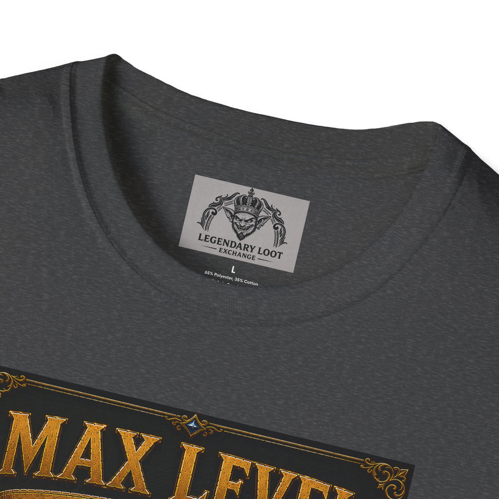 T-Shirt — "Max Level Father Class" Funny Gamer Dad Shirt (Strength, Patience, Dad Jokes)