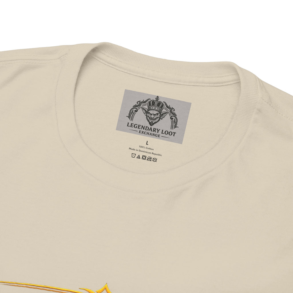 Critically Awesome Dad T‑Shirt – Gold D20 Gaming Father Tee (Father’s Day, Gamer Dad Gift)