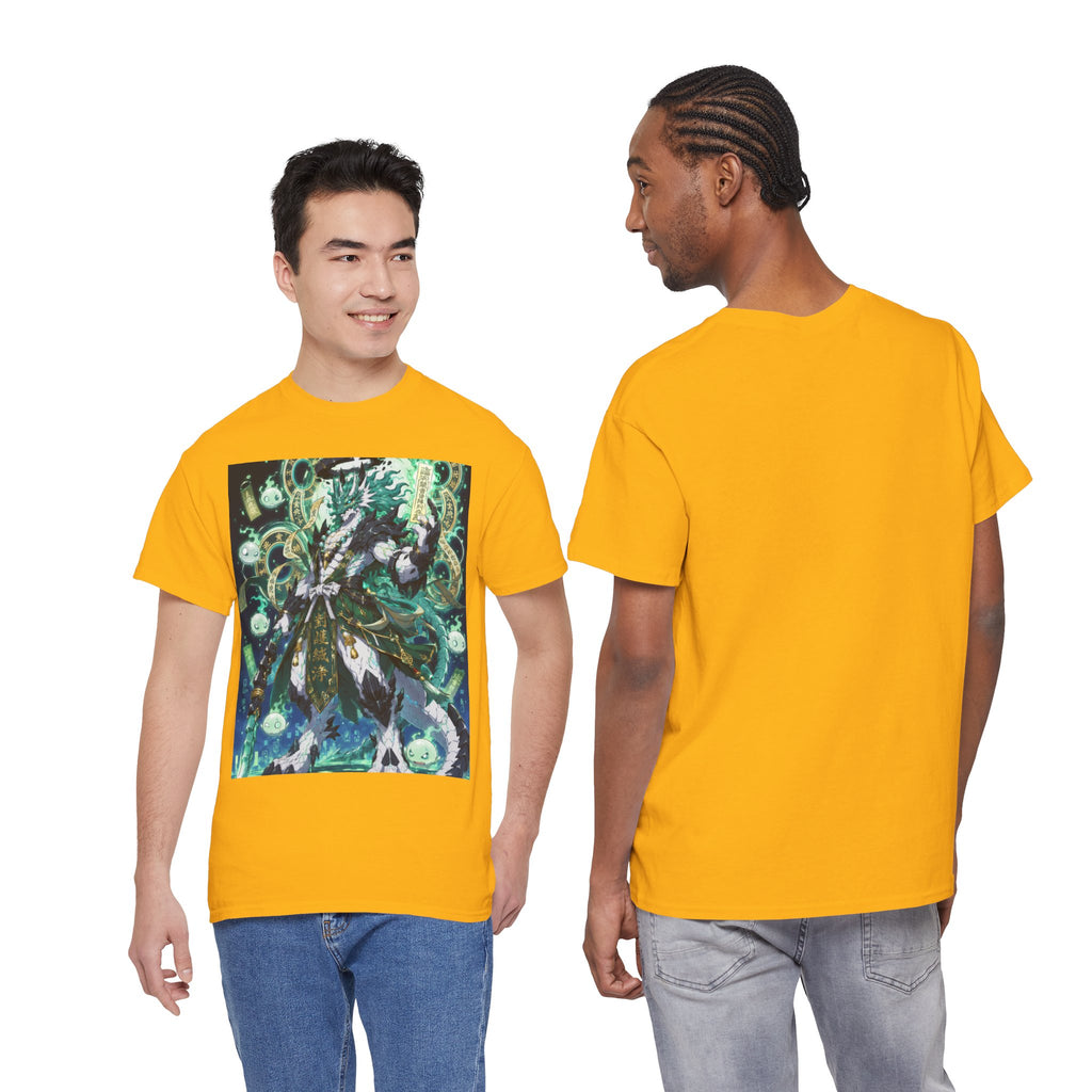 Mystic Forest Sorcerer T-Shirt | Fantasy Mage Illustration, Green Aura
