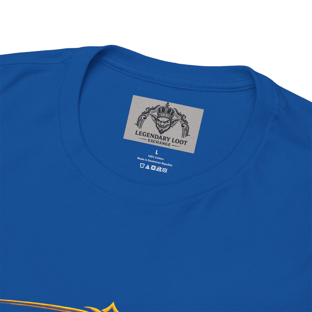 Critically Awesome Dad T‑Shirt – Gold D20 Gaming Father Tee (Father’s Day, Gamer Dad Gift)