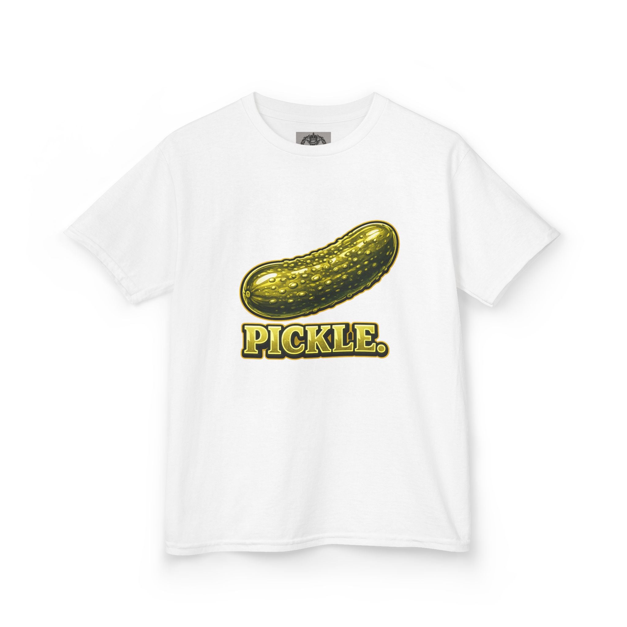 Kids' Pickle Graphic Tee – 'PICKLE.' Vintage Cartoon Pickle Shirt for Children