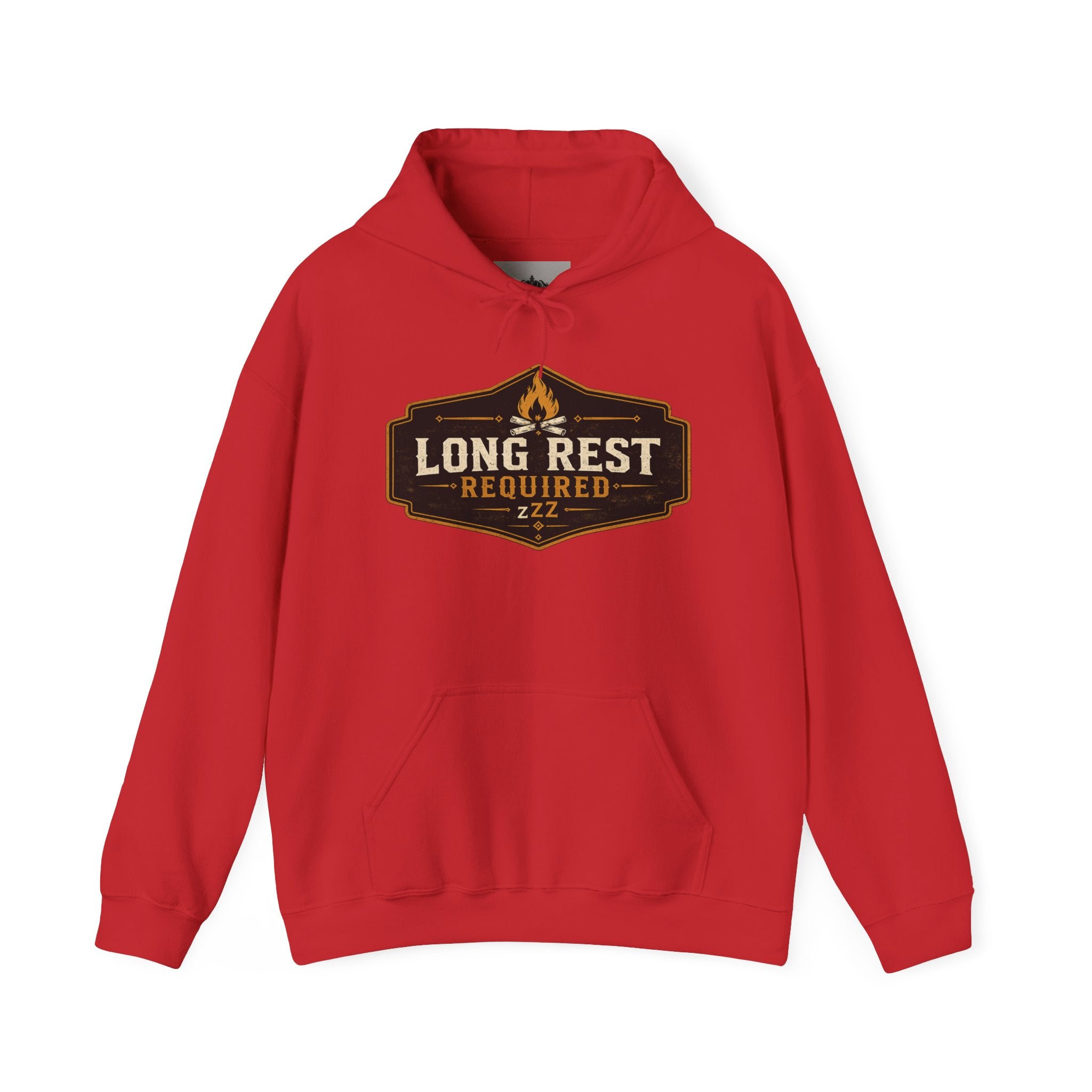 Long Rest Required Hoodie — Camping Campfire Graphic Pullover