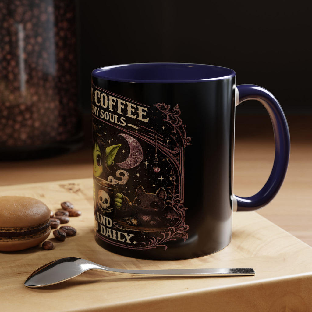 Like My Coffee Mug — "Like I Like My Souls: Dark and Consumed Daily" Goth Coffee Mug