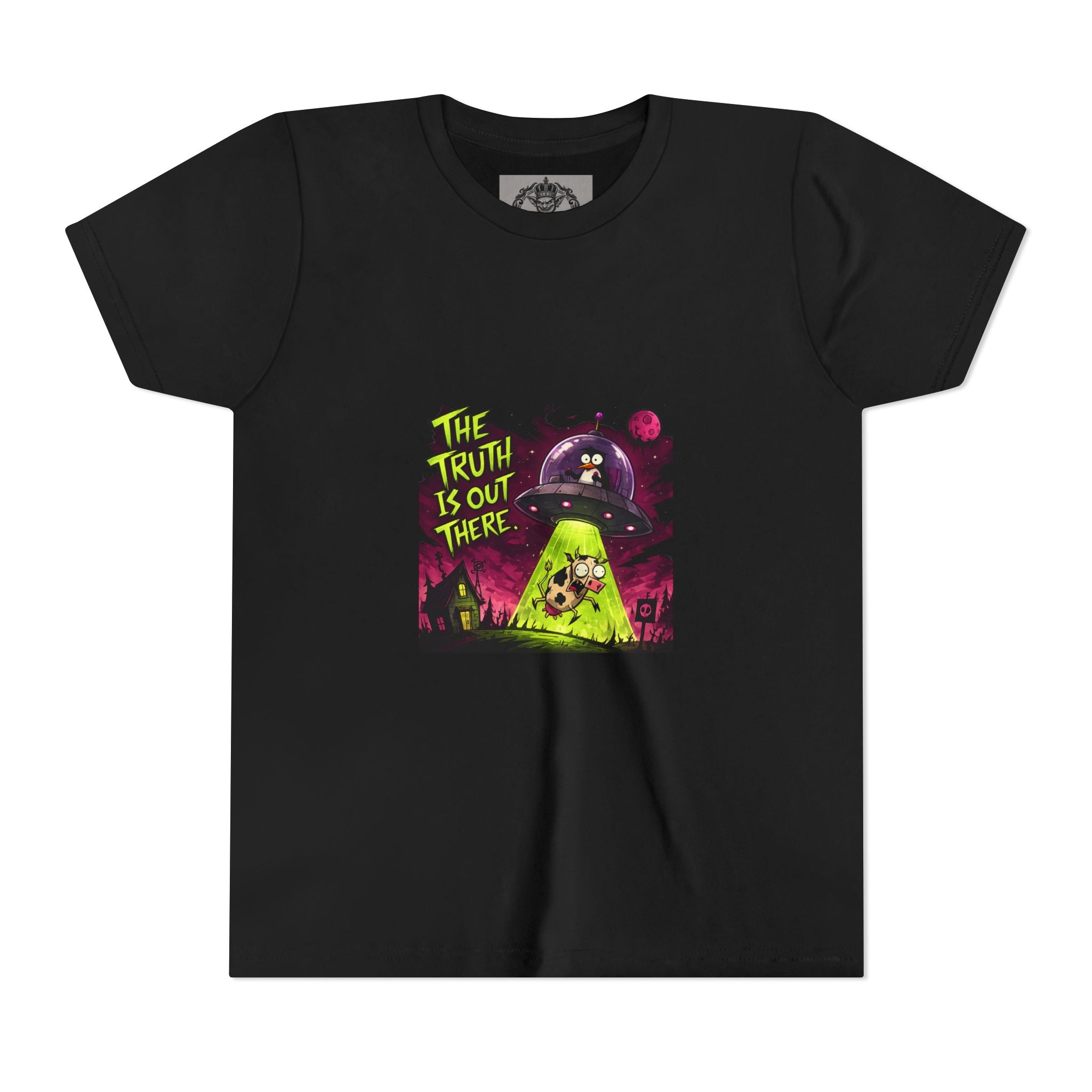 The Truth Is Out There Youth Tee | Alien UFO Graphic | Penguin | Cow