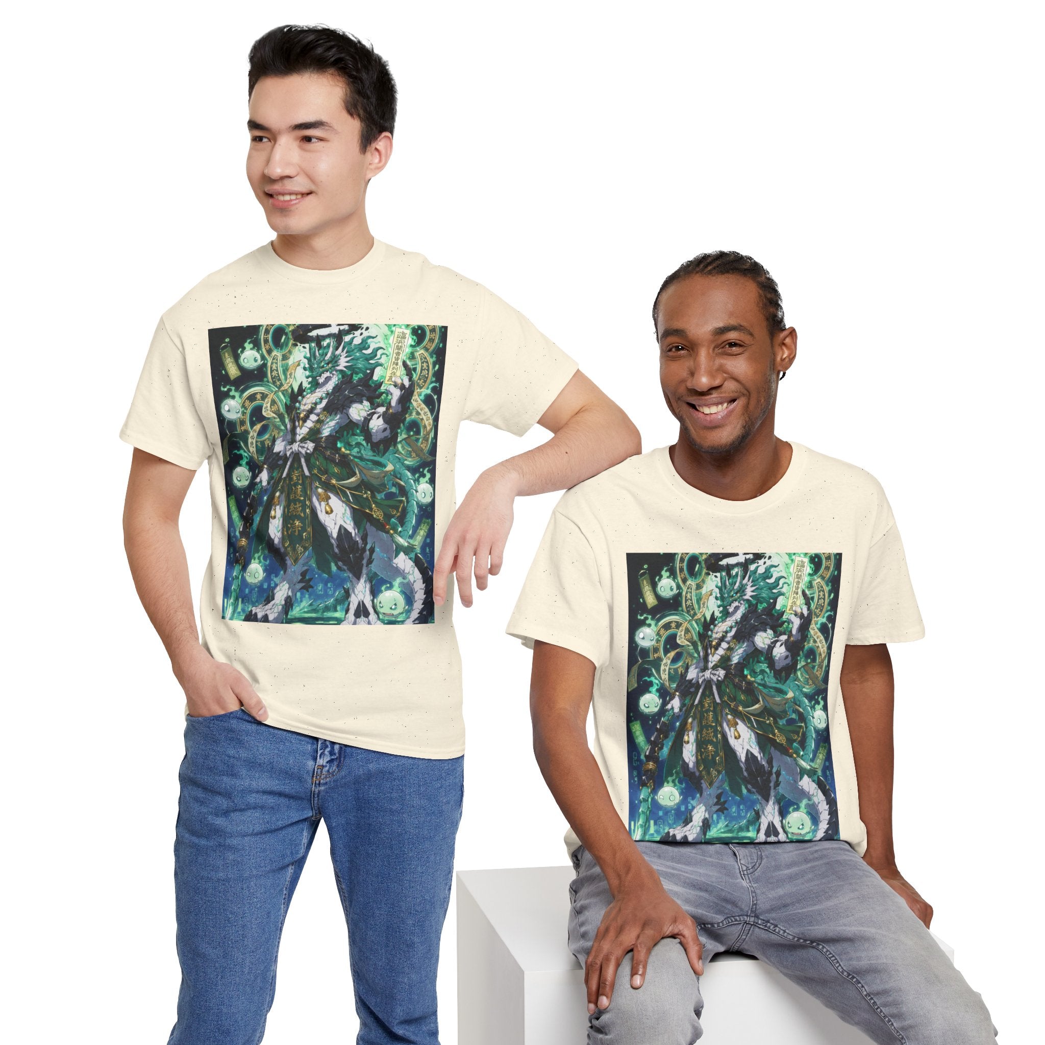 Mystic Forest Sorcerer T-Shirt | Fantasy Mage Illustration, Green Aura