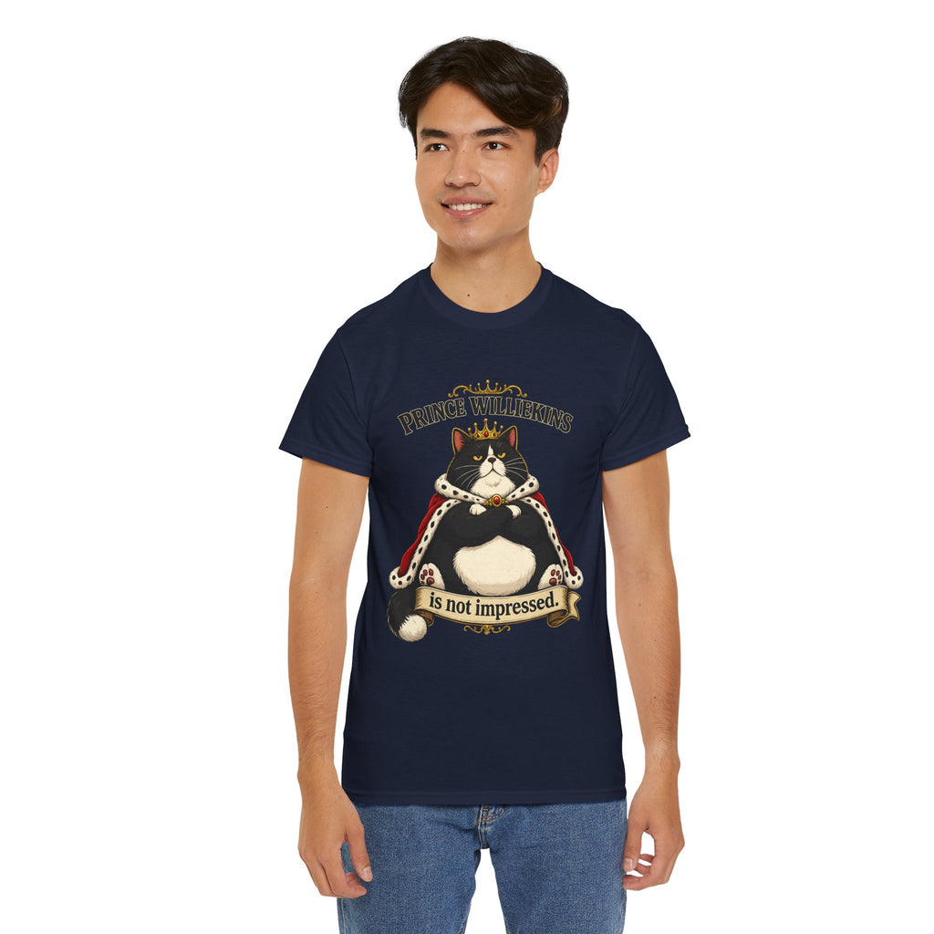 Cat T-Shirt — “Prince Williekins Is Not Impressed” Royal Cat Graphic Tee