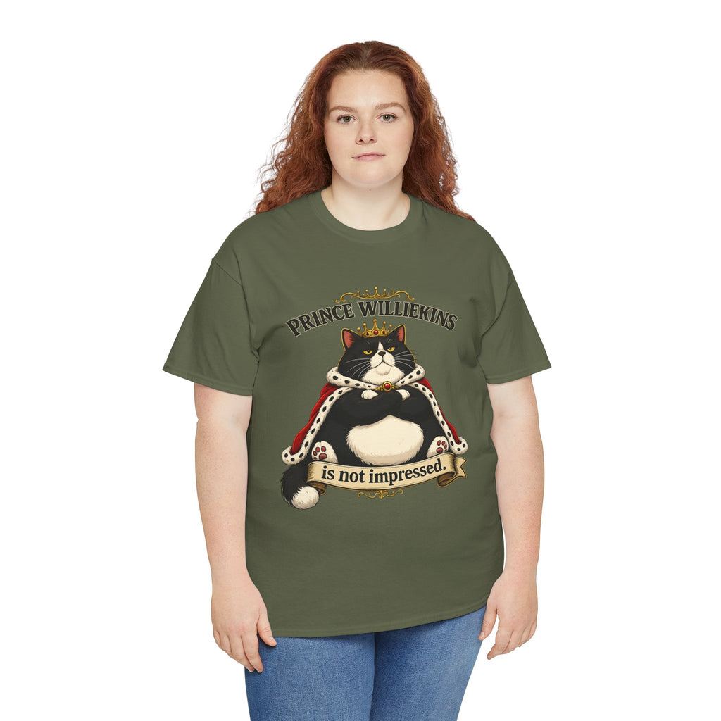 Cat T-Shirt — “Prince Williekins Is Not Impressed” Royal Cat Graphic Tee