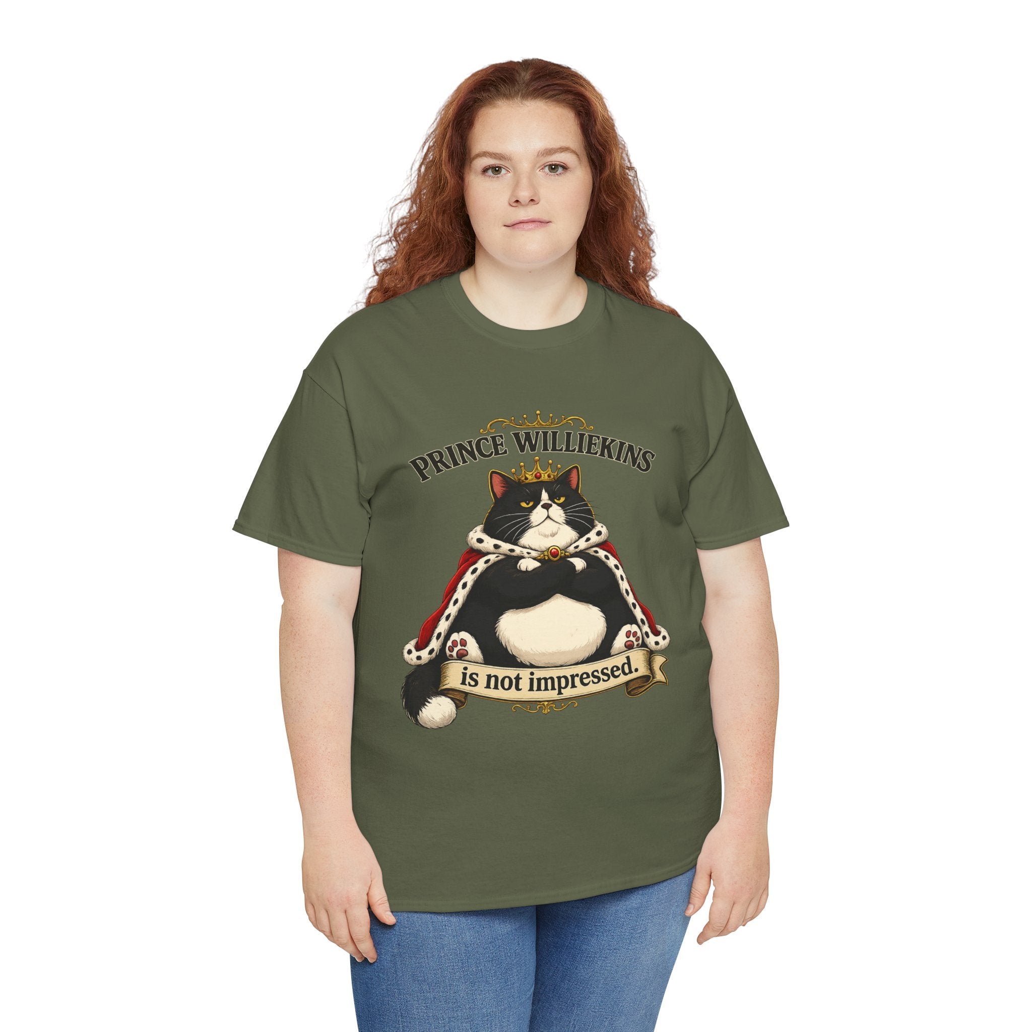 Cat T-Shirt — “Prince Williekins Is Not Impressed” Royal Cat Graphic Tee