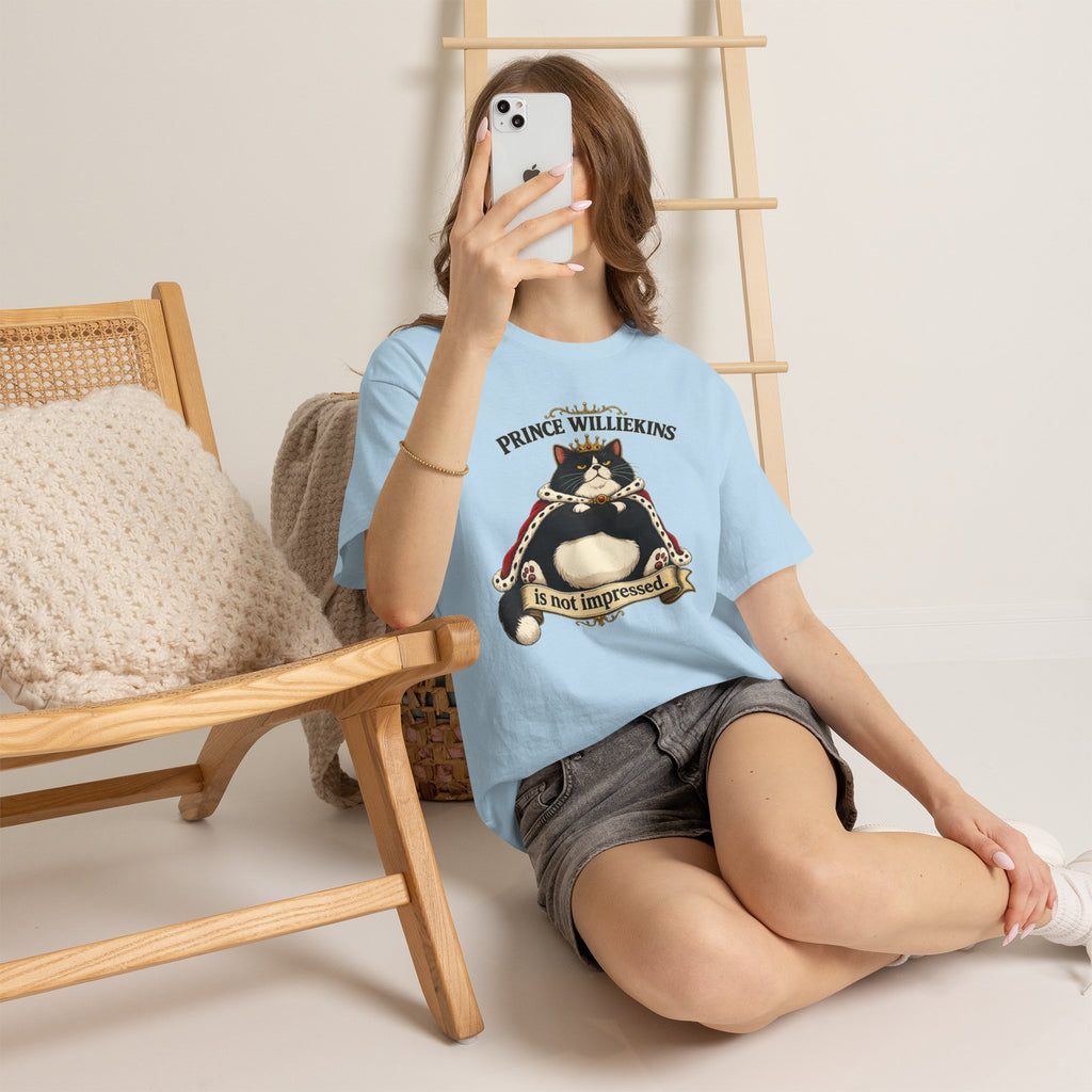 Cat T-Shirt — “Prince Williekins Is Not Impressed” Royal Cat Graphic Tee
