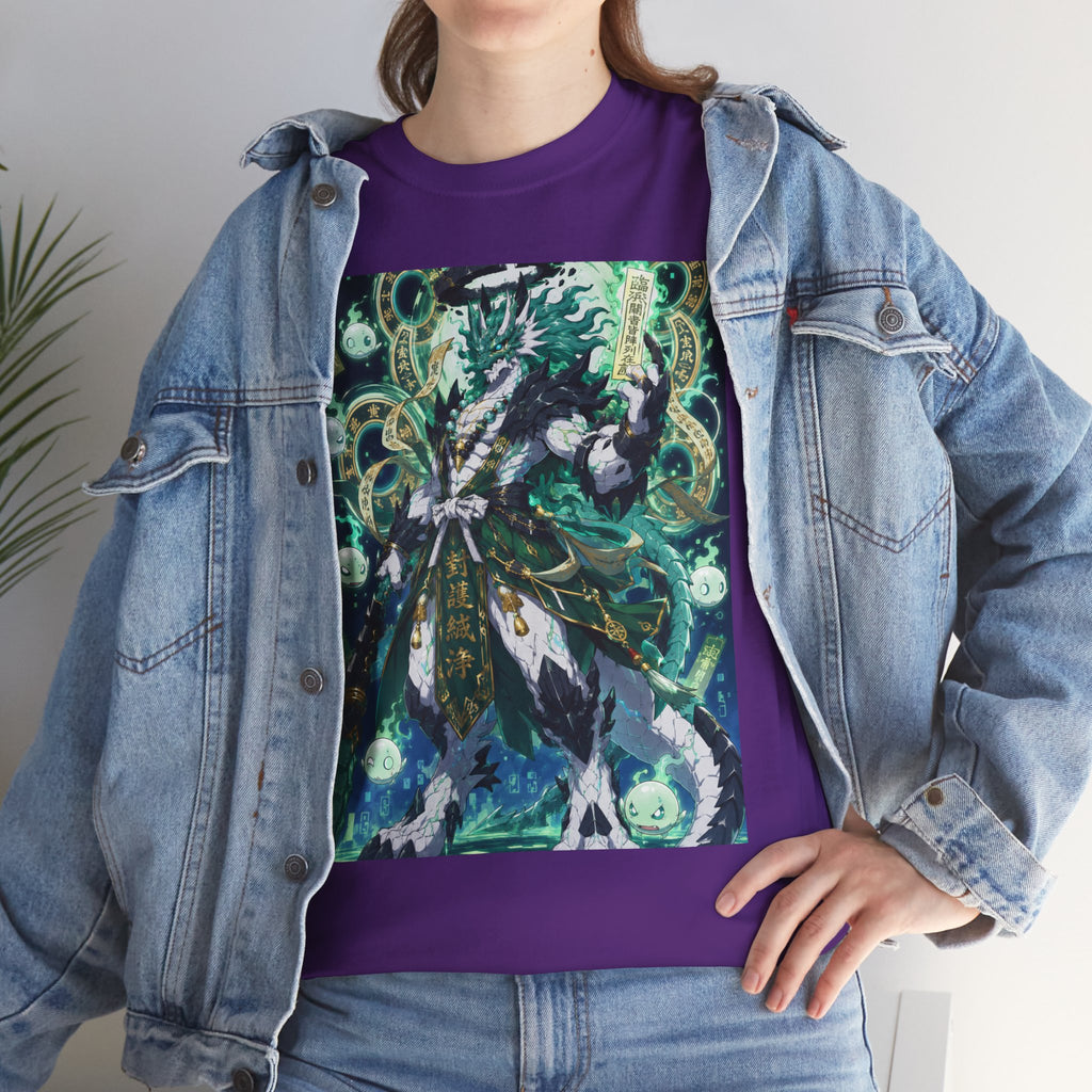 Mystic Forest Sorcerer T-Shirt | Fantasy Mage Illustration, Green Aura