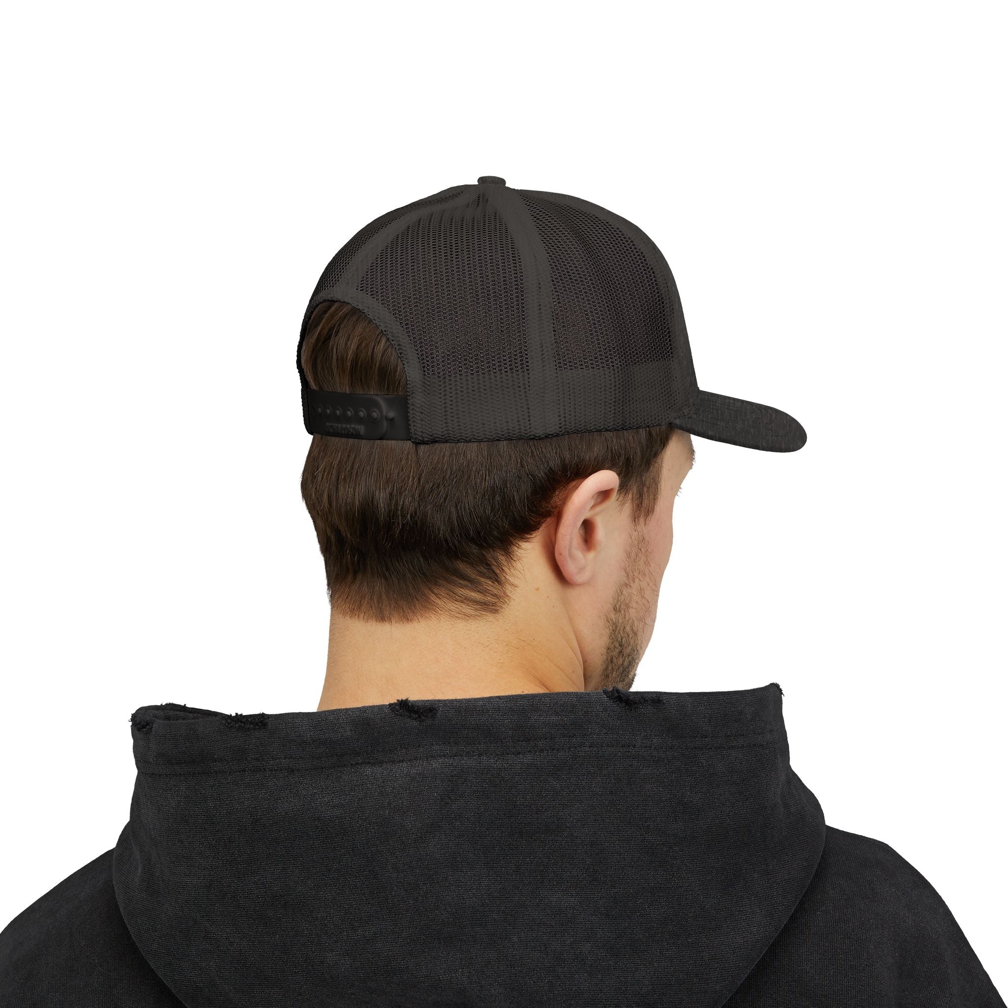 Eagle Head Embroidered Snapback Trucker Cap — Patriotic Mesh Baseball Hat