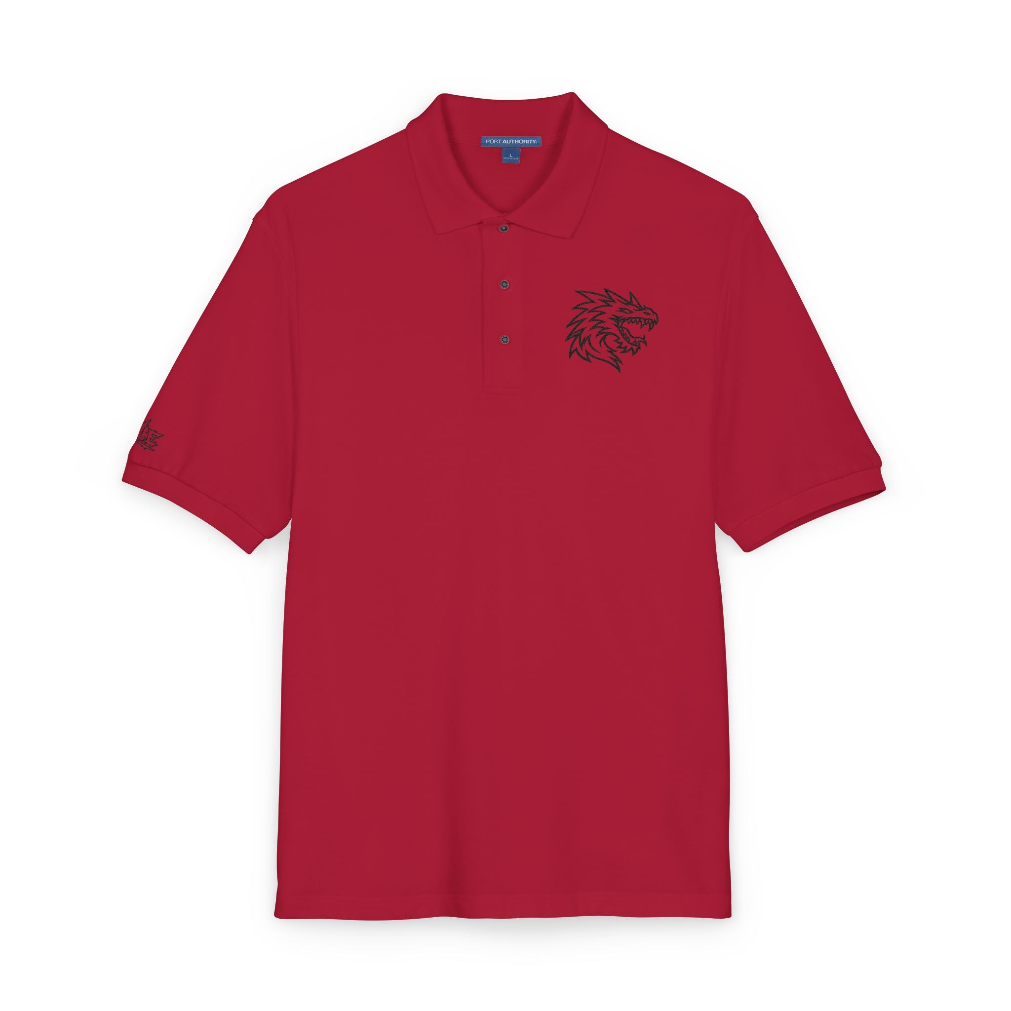 Embroidered Dragon Crest Polo Shirt — Men's Casual Golf & Workwear