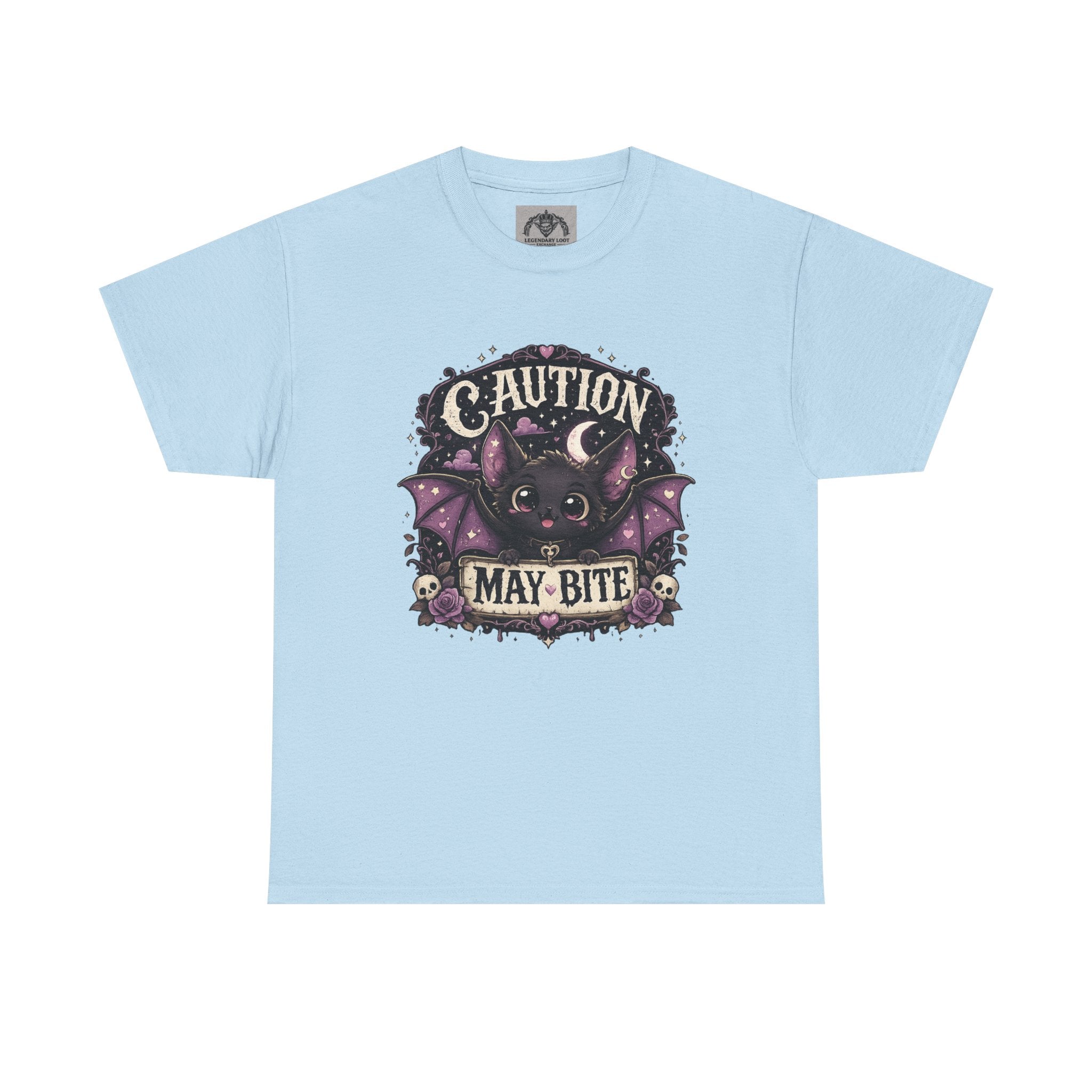 Caution May Bite Bat T-Shirt — Cute Gothic Halloween Tee
