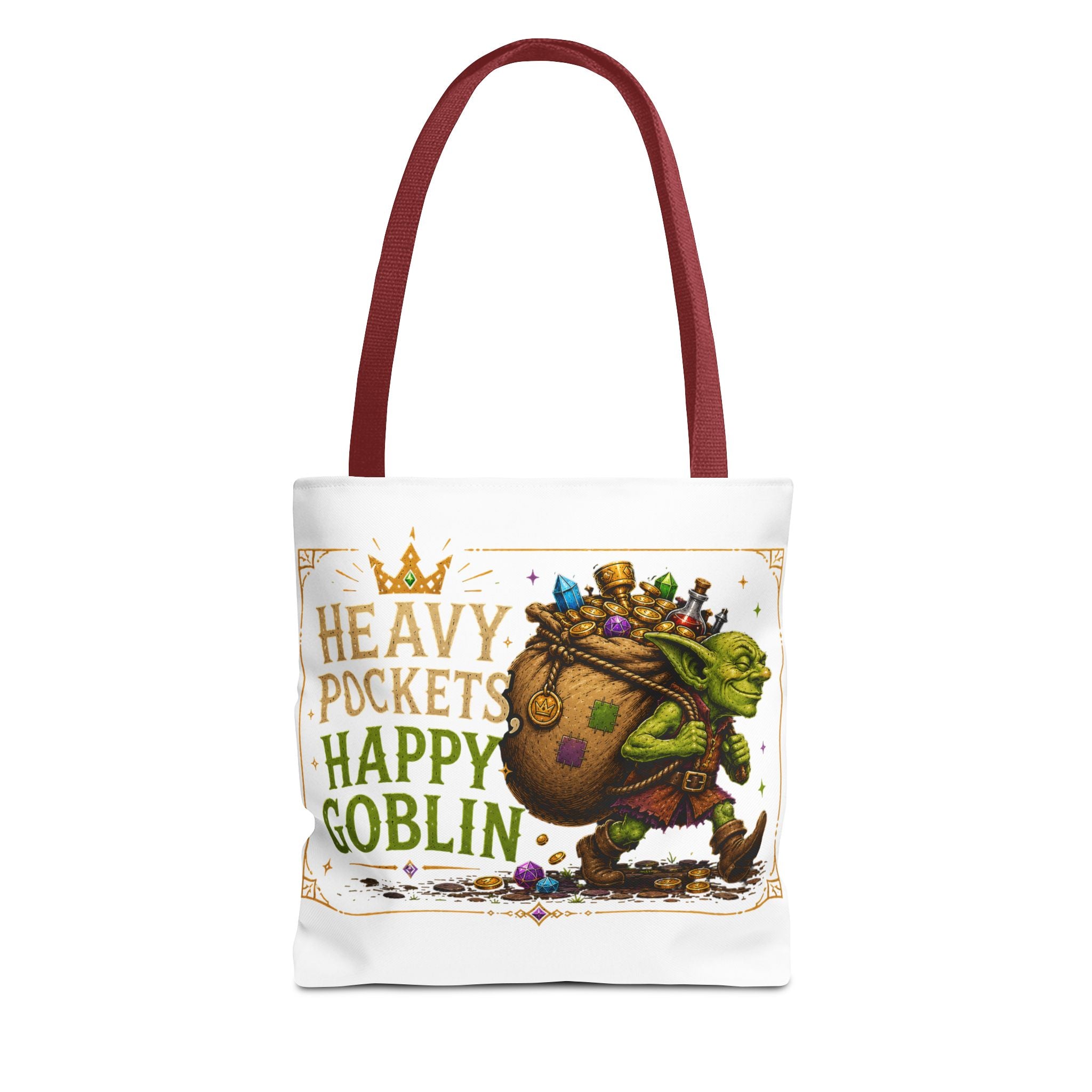 Heavy Pockets Happy Goblin Tote Bag — Fantasy Goblin Illustration Reusable Shopper
