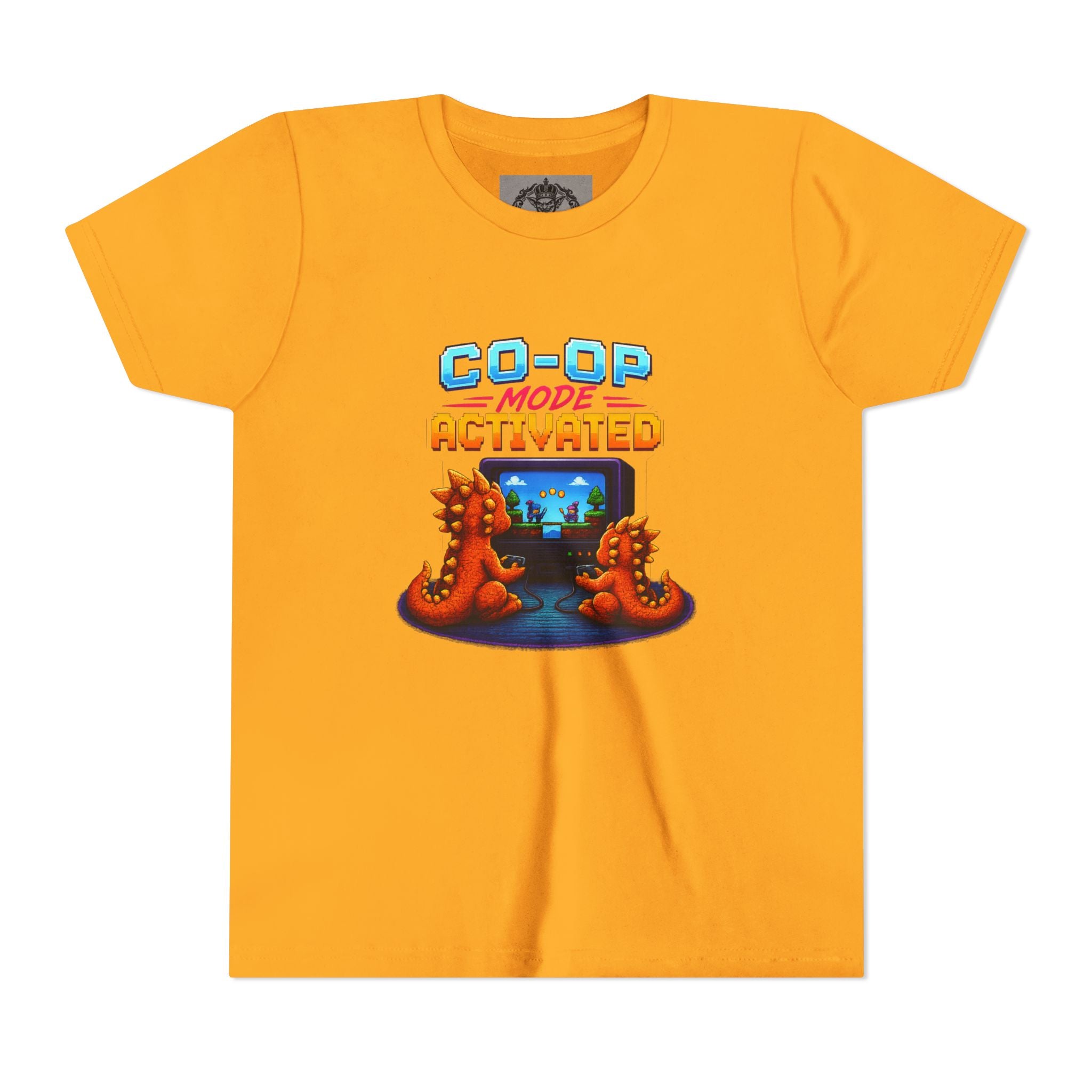 Co-Op Mode Activated Youth Tee | Gaming Dinosaur Kids Shirt | Retro Gamer Youth Shirt