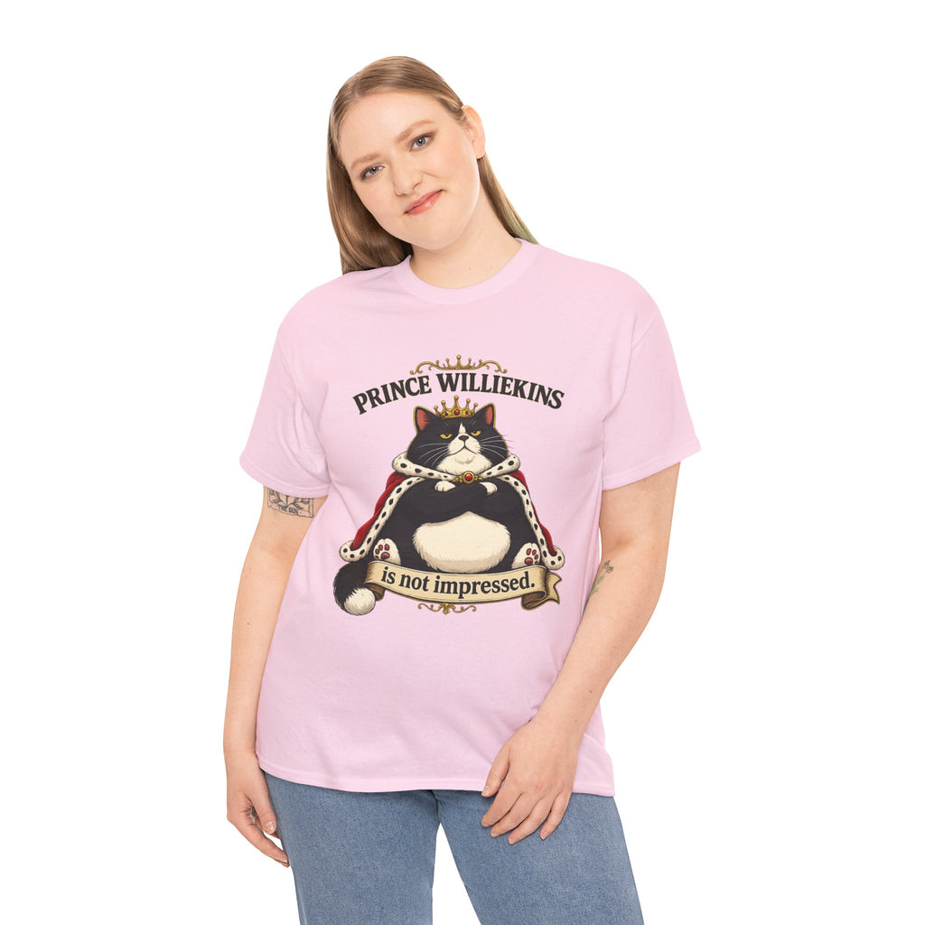 Cat T-Shirt — “Prince Williekins Is Not Impressed” Royal Cat Graphic Tee