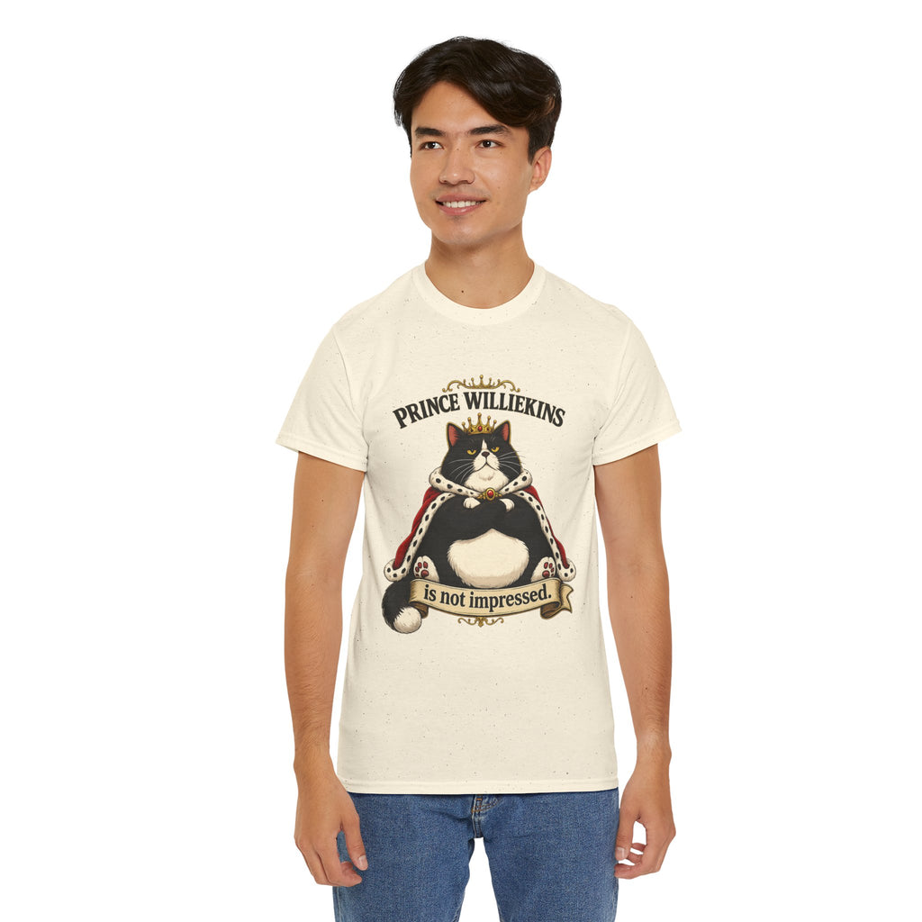 Cat T-Shirt — “Prince Williekins Is Not Impressed” Royal Cat Graphic Tee