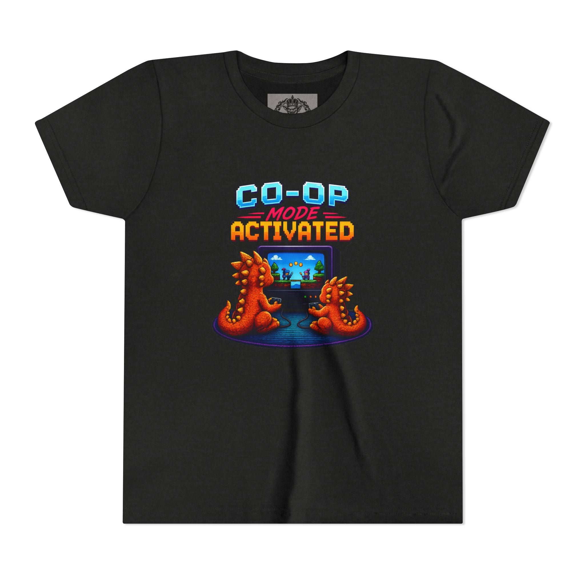 Co-Op Mode Activated Youth Tee | Gaming Dinosaur Kids Shirt | Retro Gamer Youth Shirt