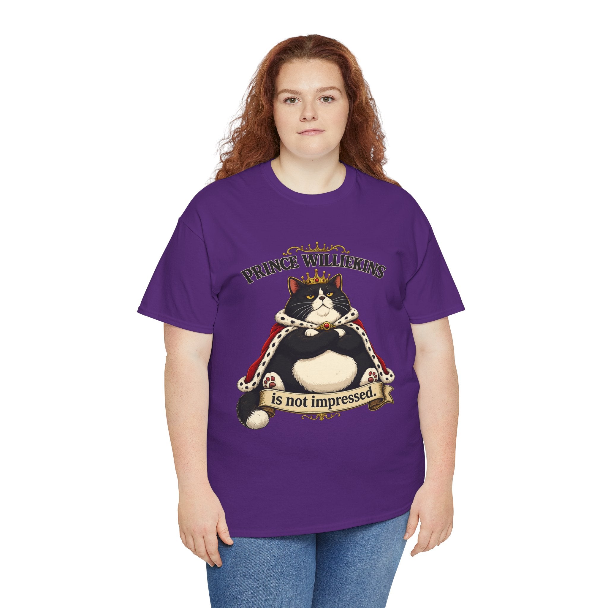 Cat T-Shirt — “Prince Williekins Is Not Impressed” Royal Cat Graphic Tee