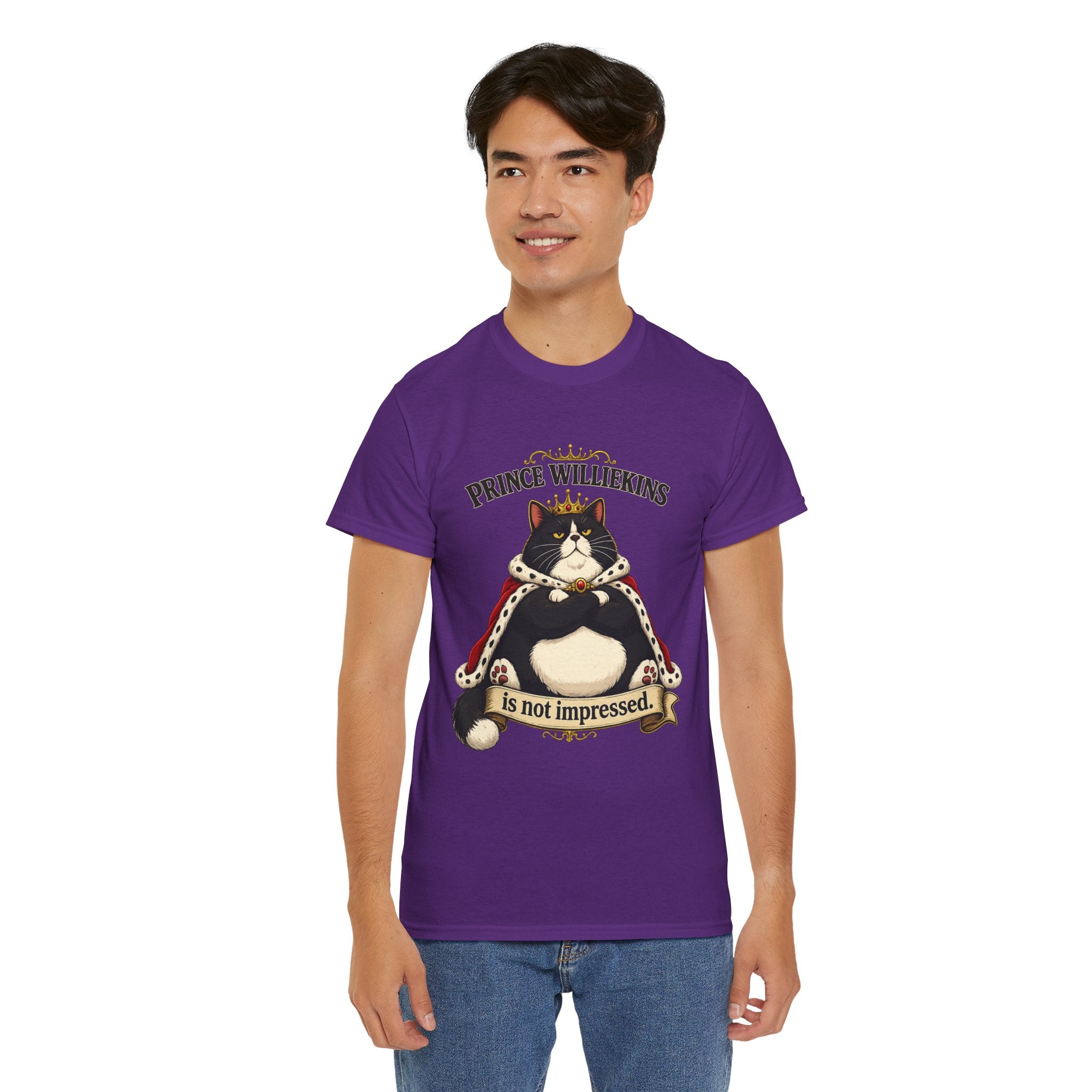 Cat T-Shirt — “Prince Williekins Is Not Impressed” Royal Cat Graphic Tee