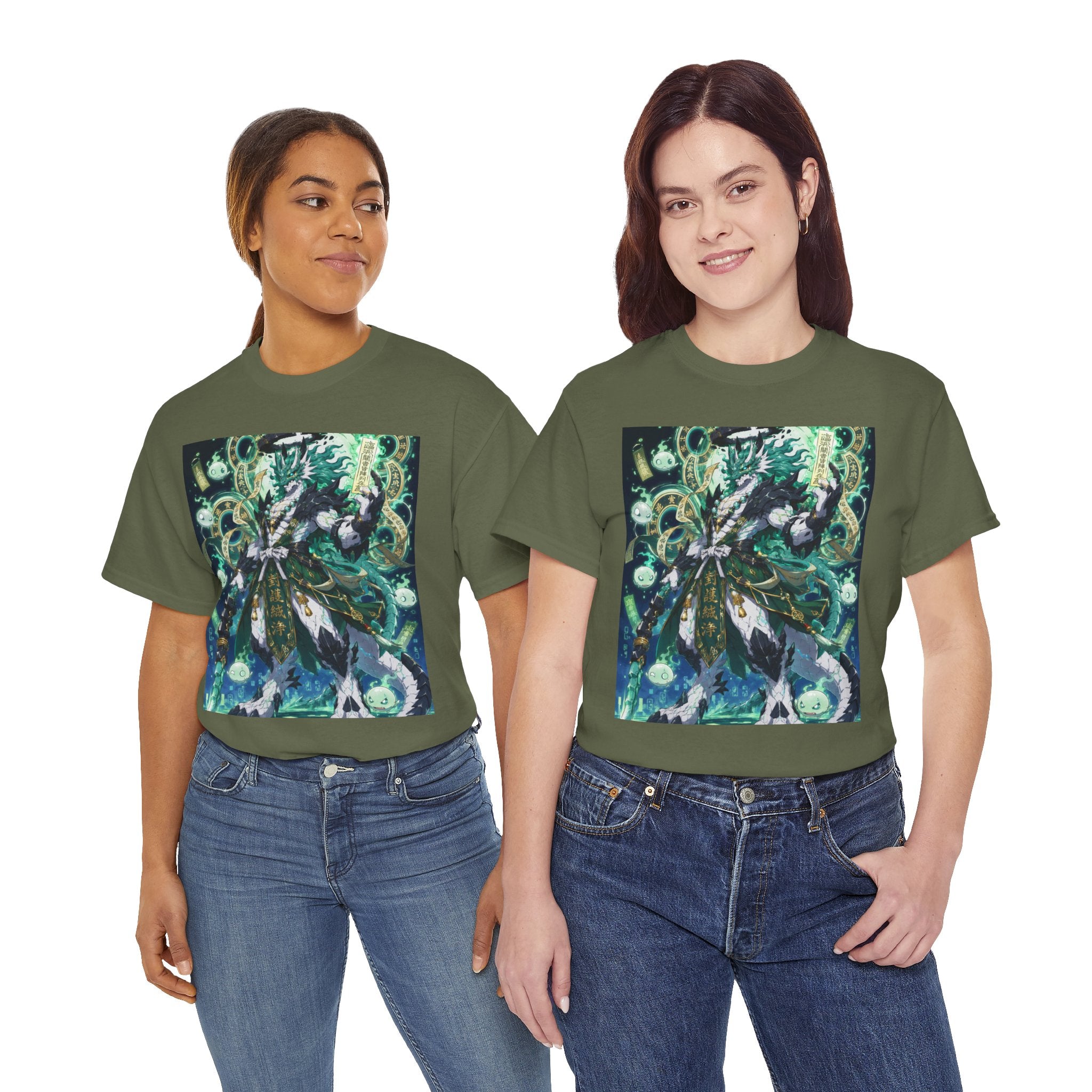Mystic Forest Sorcerer T-Shirt | Fantasy Mage Illustration, Green Aura